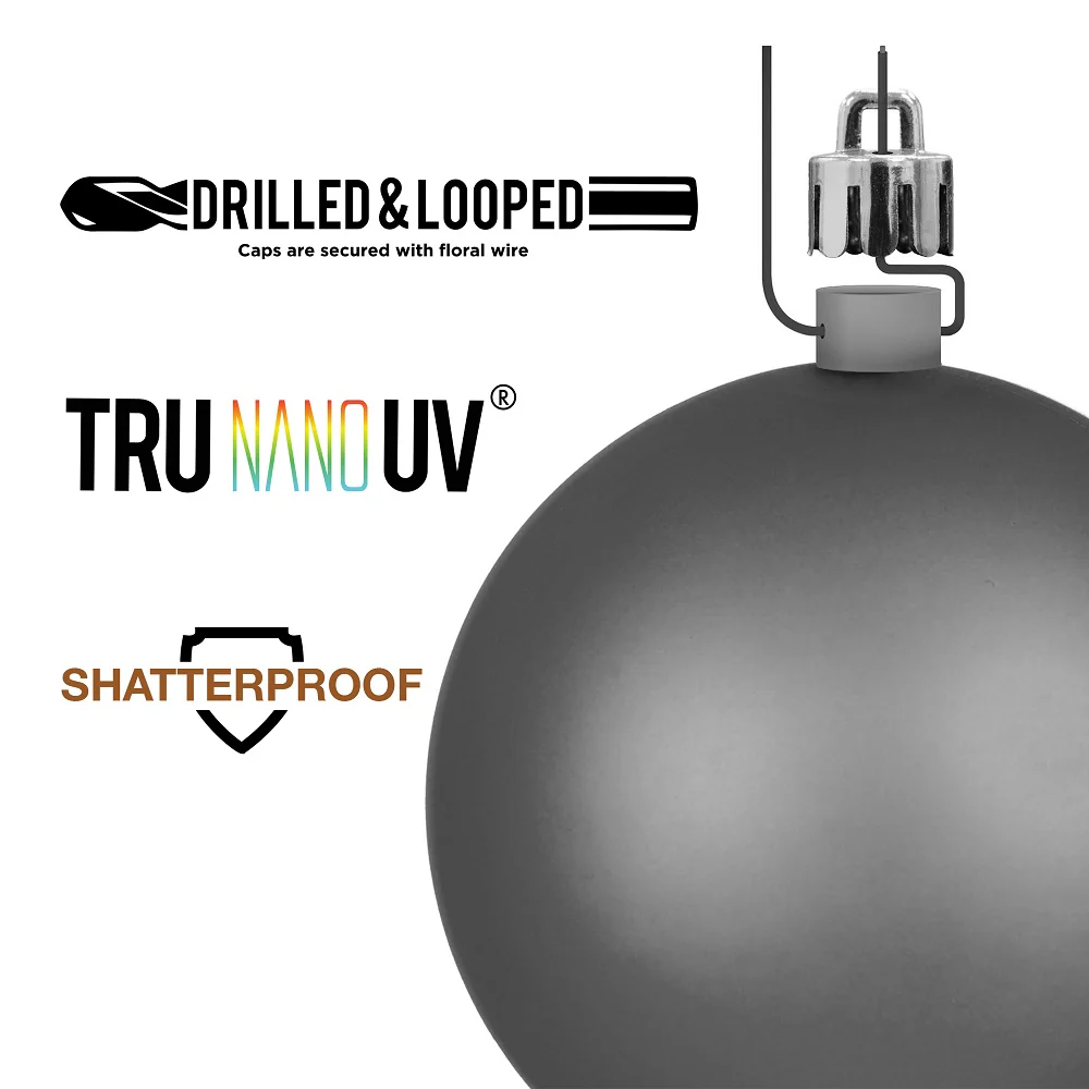 Shatterproof Oat Pearl Ball UV Ornament, 4" (Set of 6) - Image 2
