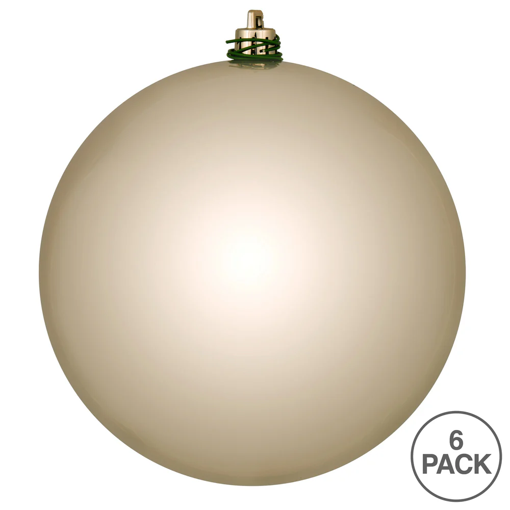 Shatterproof Oat Shiny Ball UV Ornament, 4" (Set of 6) - Image 3