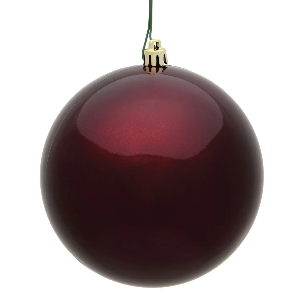 Shatterproof Plastic Burgundy Pearlized Ball Ornament, 4" (100MM)