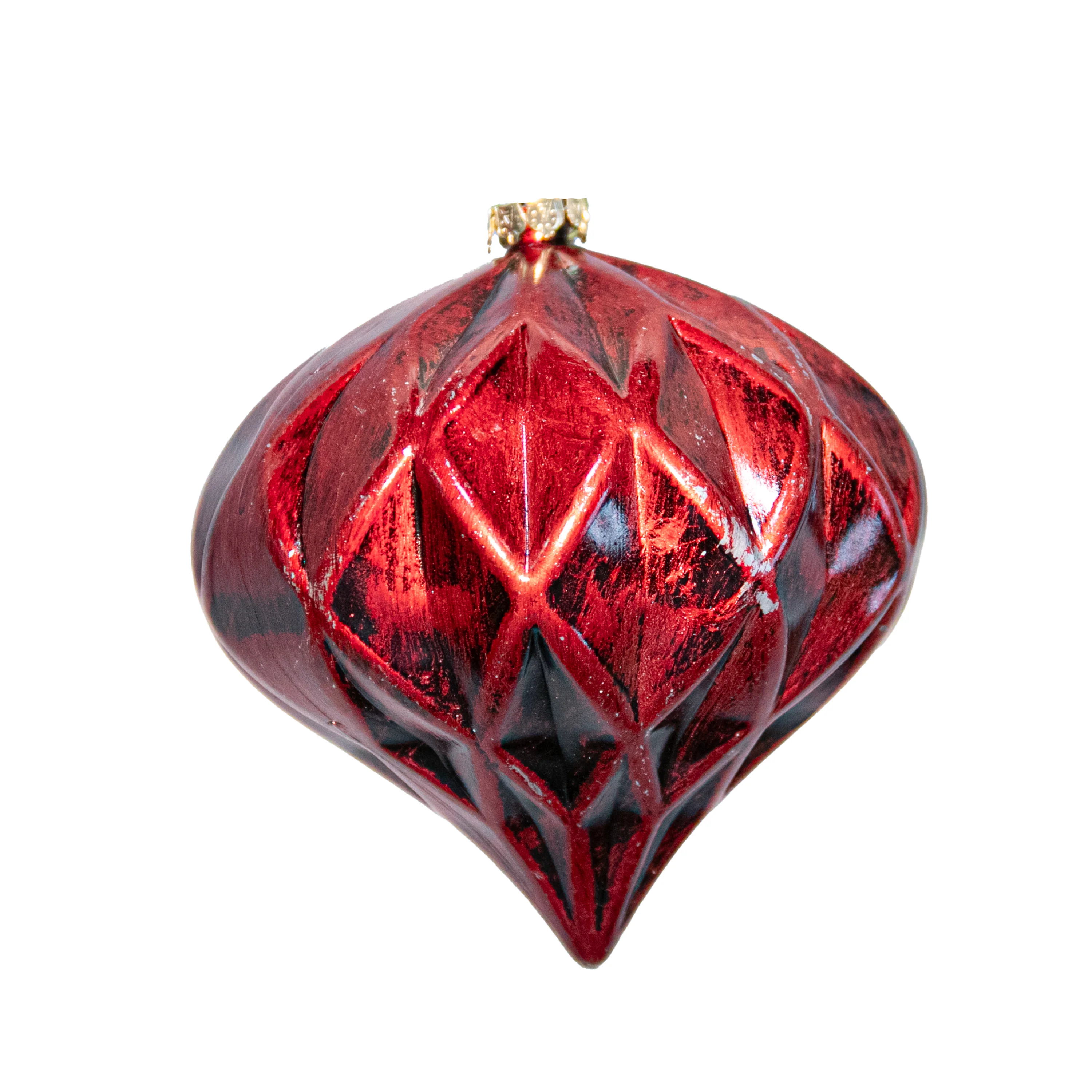 Shatterproof Red Prism Onion Ornament, 4" (100MM)