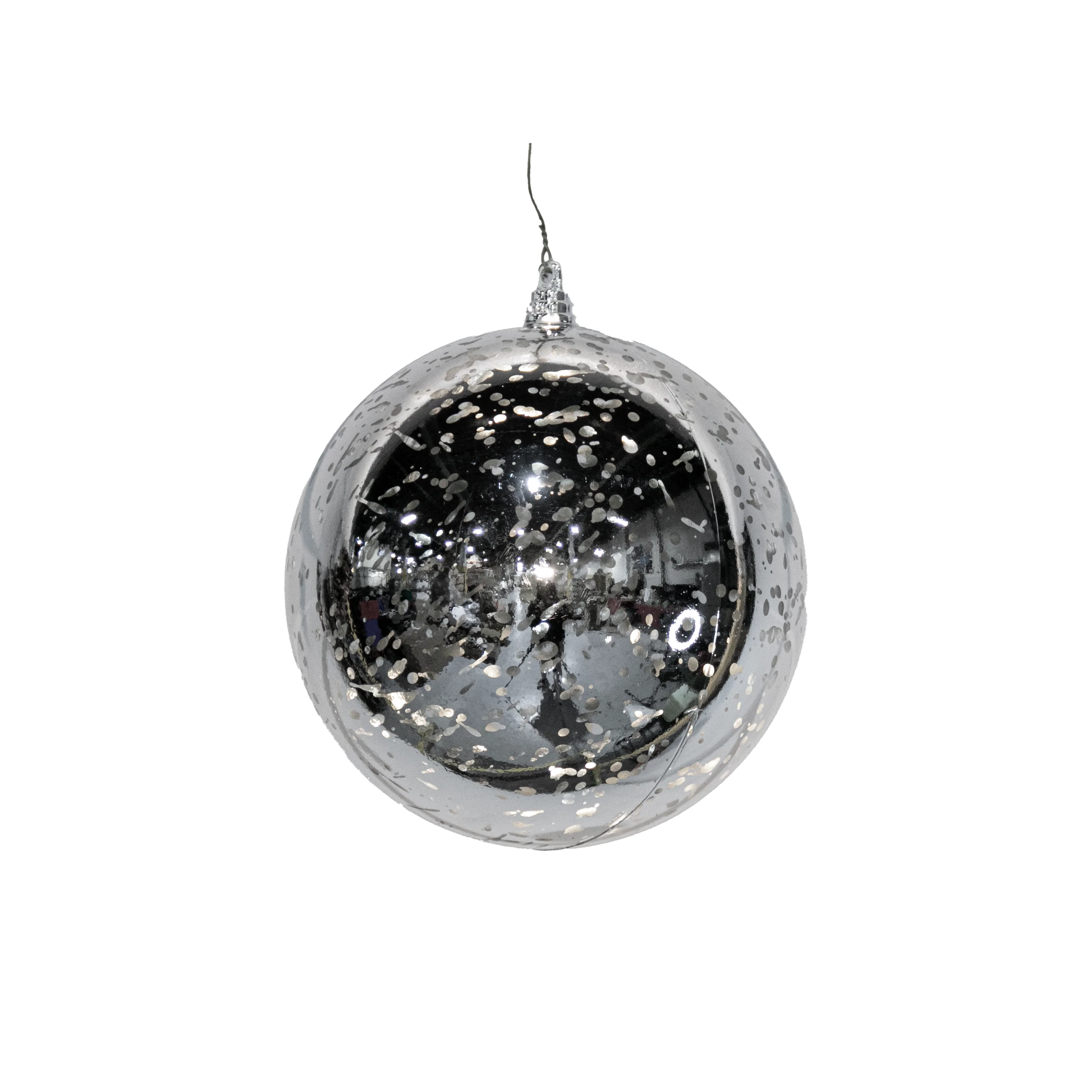 Shatterproof Plastic Silver Mercury Ball Ornament, 4" (100MM)