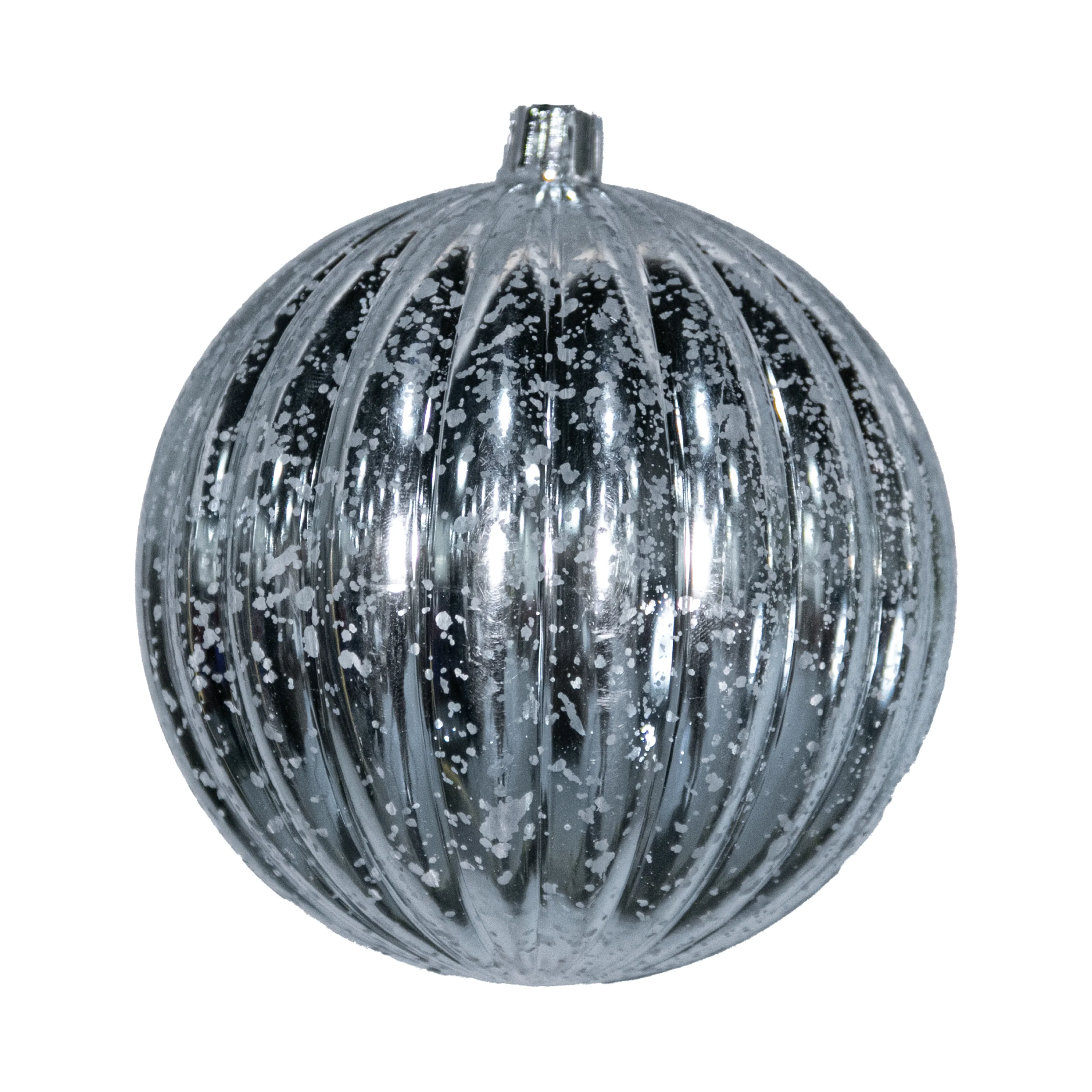 Shatterproof Baby Blue Mercury Ribbed Ball Ornament, 4" (100MM)