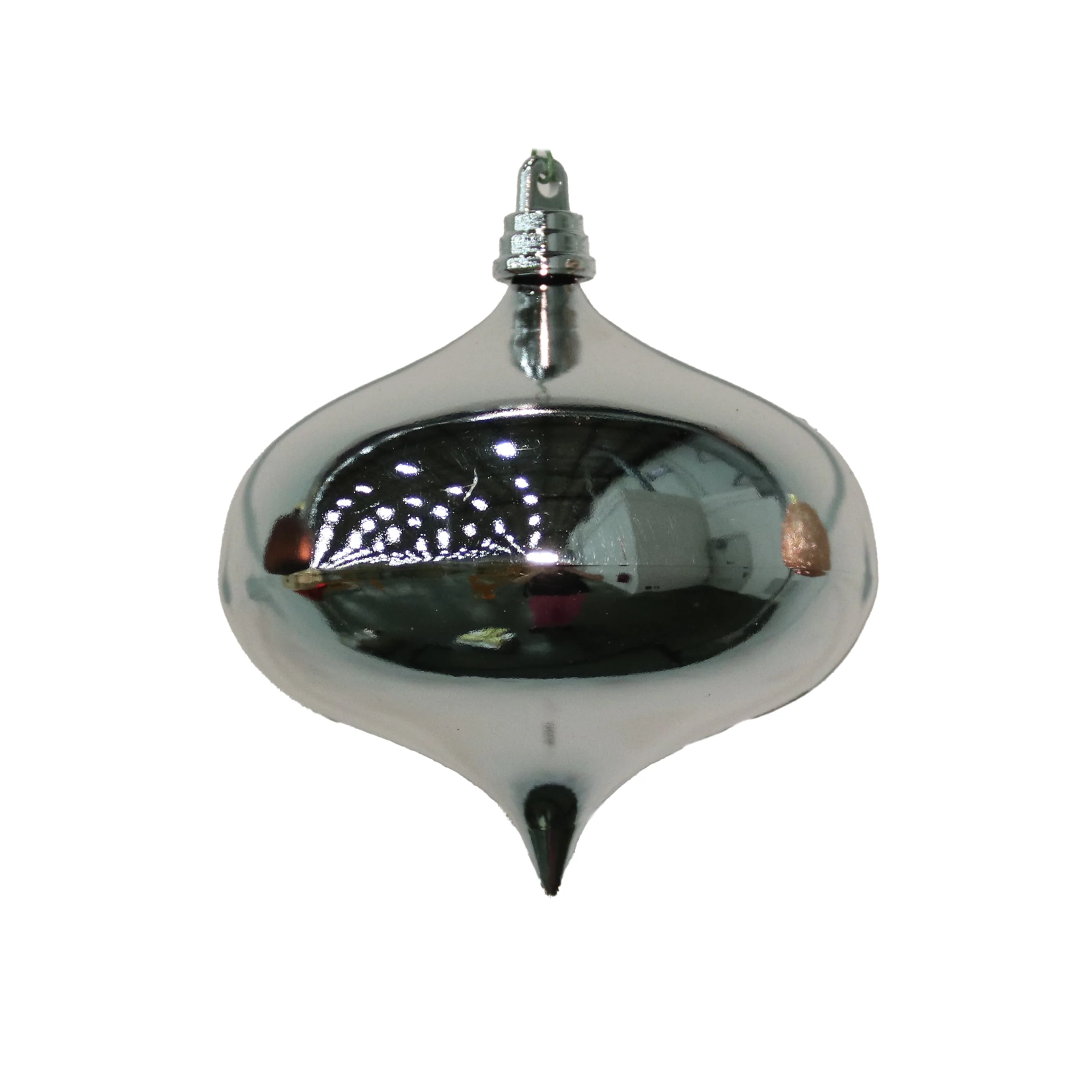 Shatterproof Silver Shiny Smooth Onion Ornament, 4" (100MM)