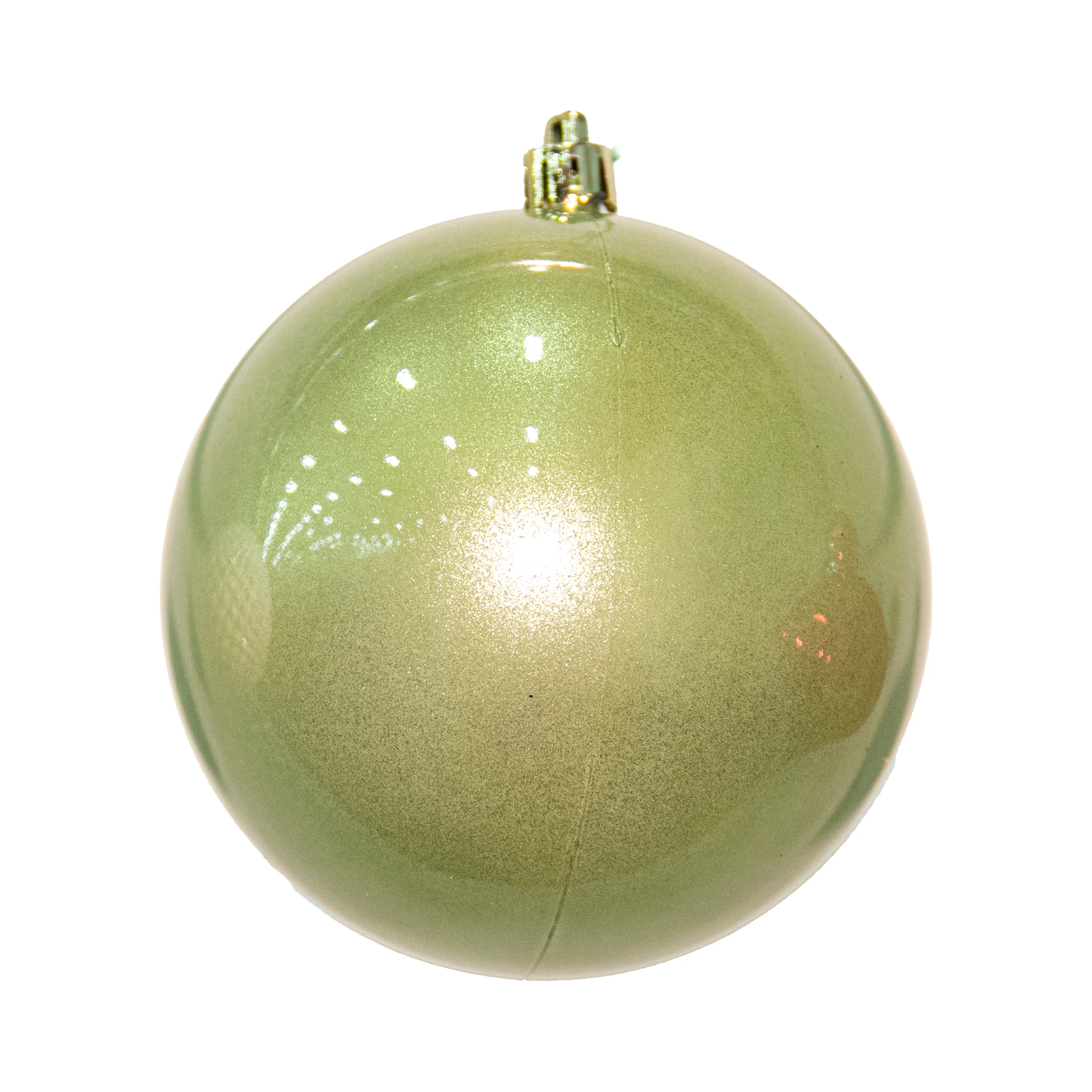 Shatterproof Plastic UV Wrought Iron Candy Apple Ball Ornament, 4" (100MM)