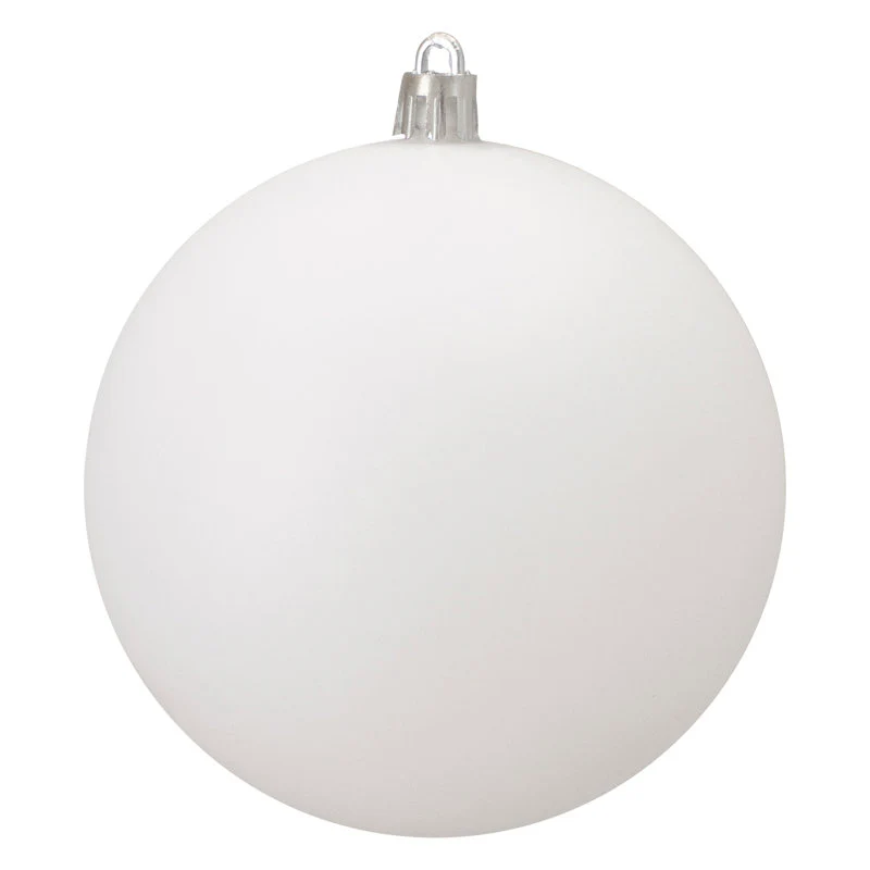 Shatterproof White Matte Ball Ornament, 4" (100MM)