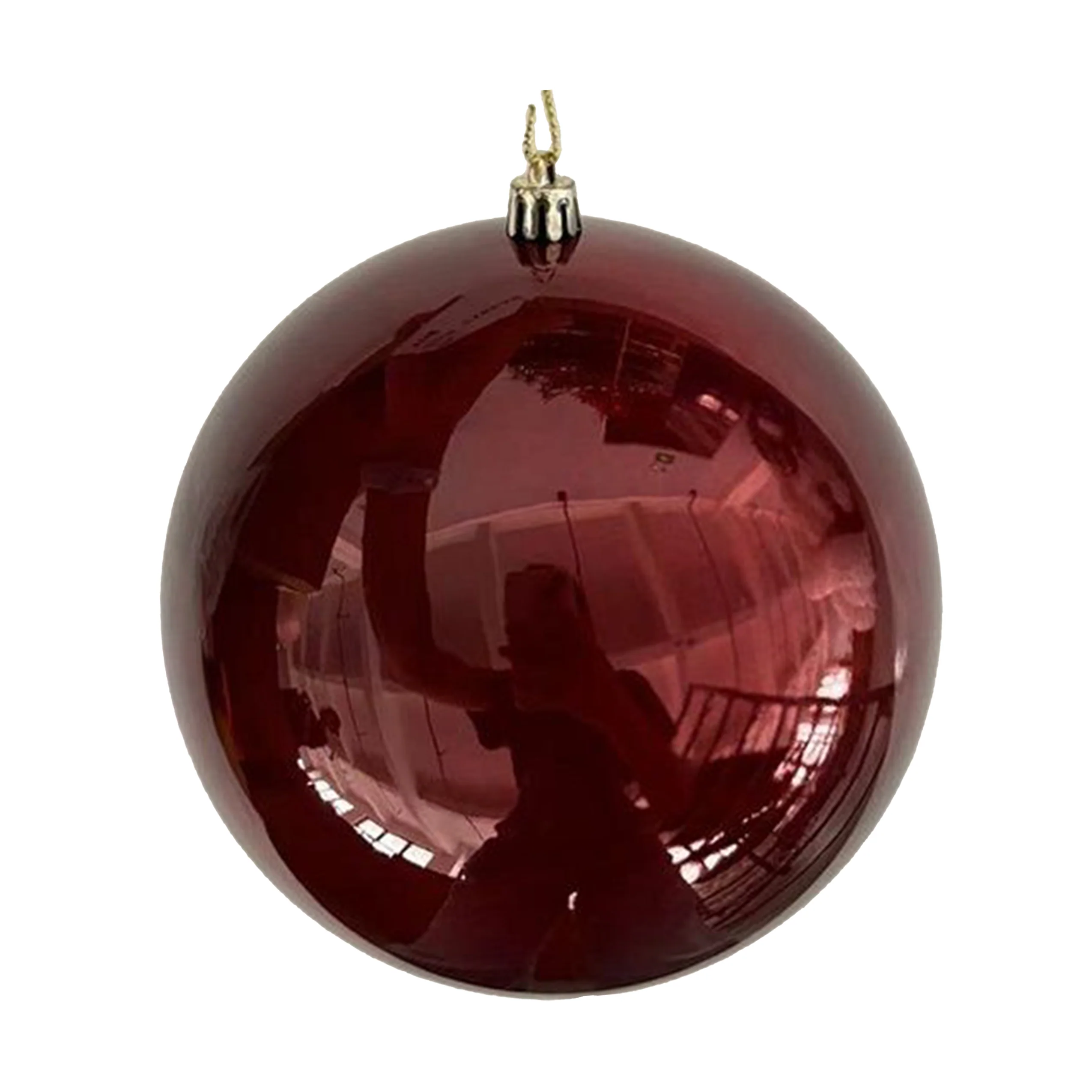 Shatterproof Burgundy Candy Apple Ball UV Ornament, 8" (200MM)