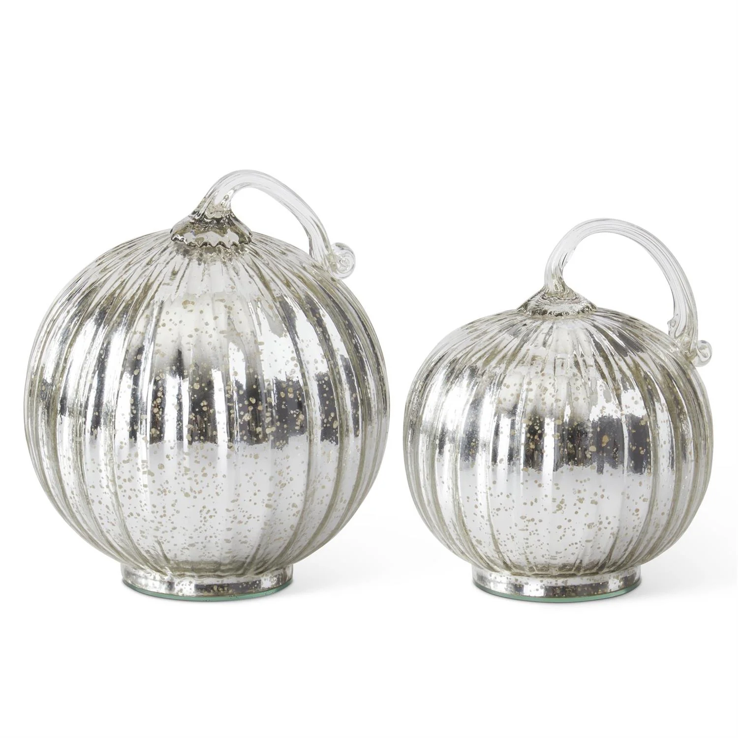 Silver Mercury Glass Pumpkins (Set of 2)
