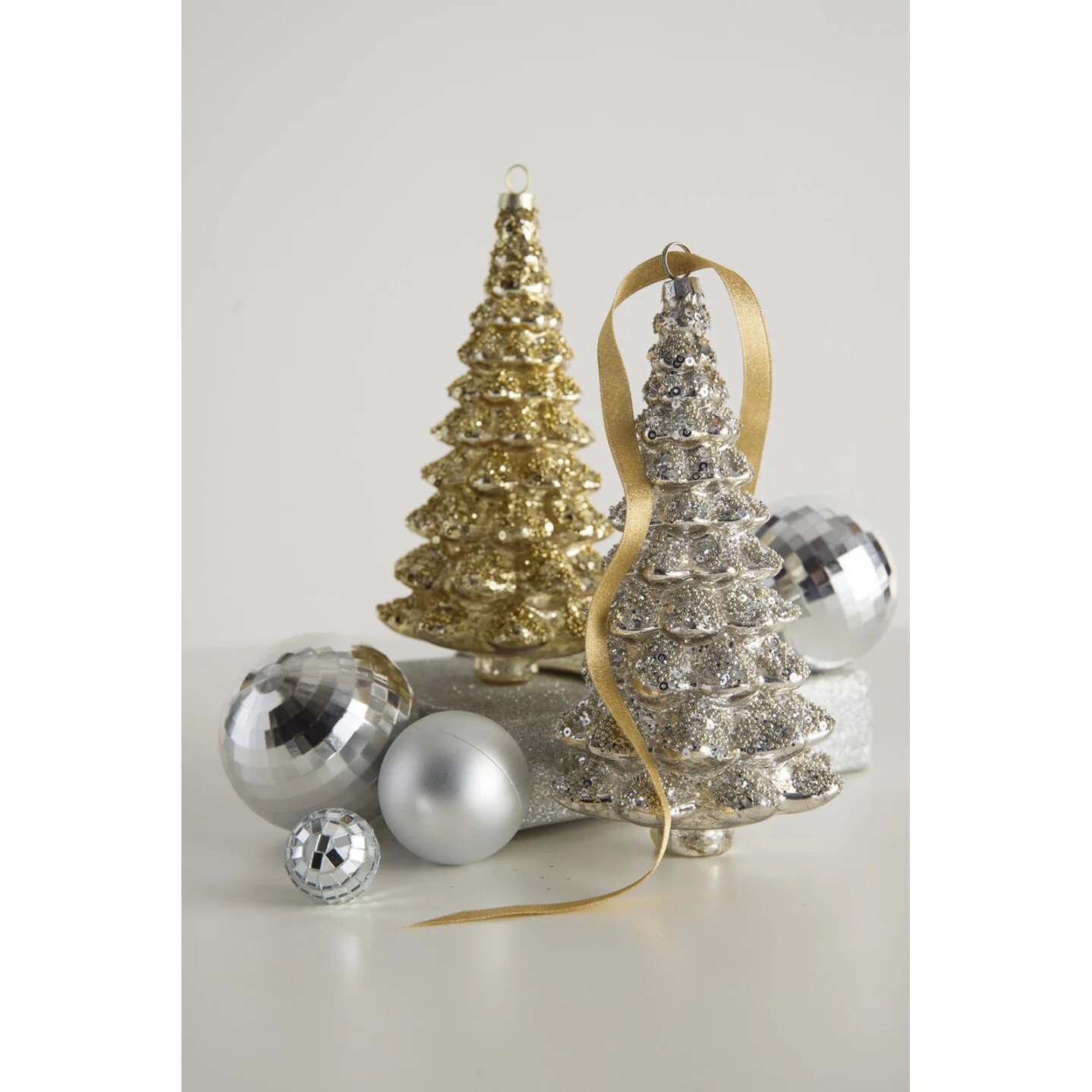 Silver Sparkle Tree Ornament, 7" - Image 2