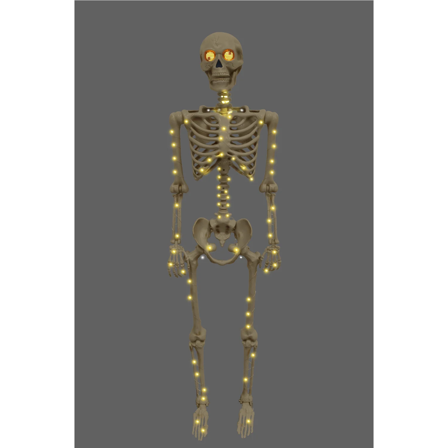 Skeleton with LCD Eyes, Antique Ivory (Battery operated) - Image 2