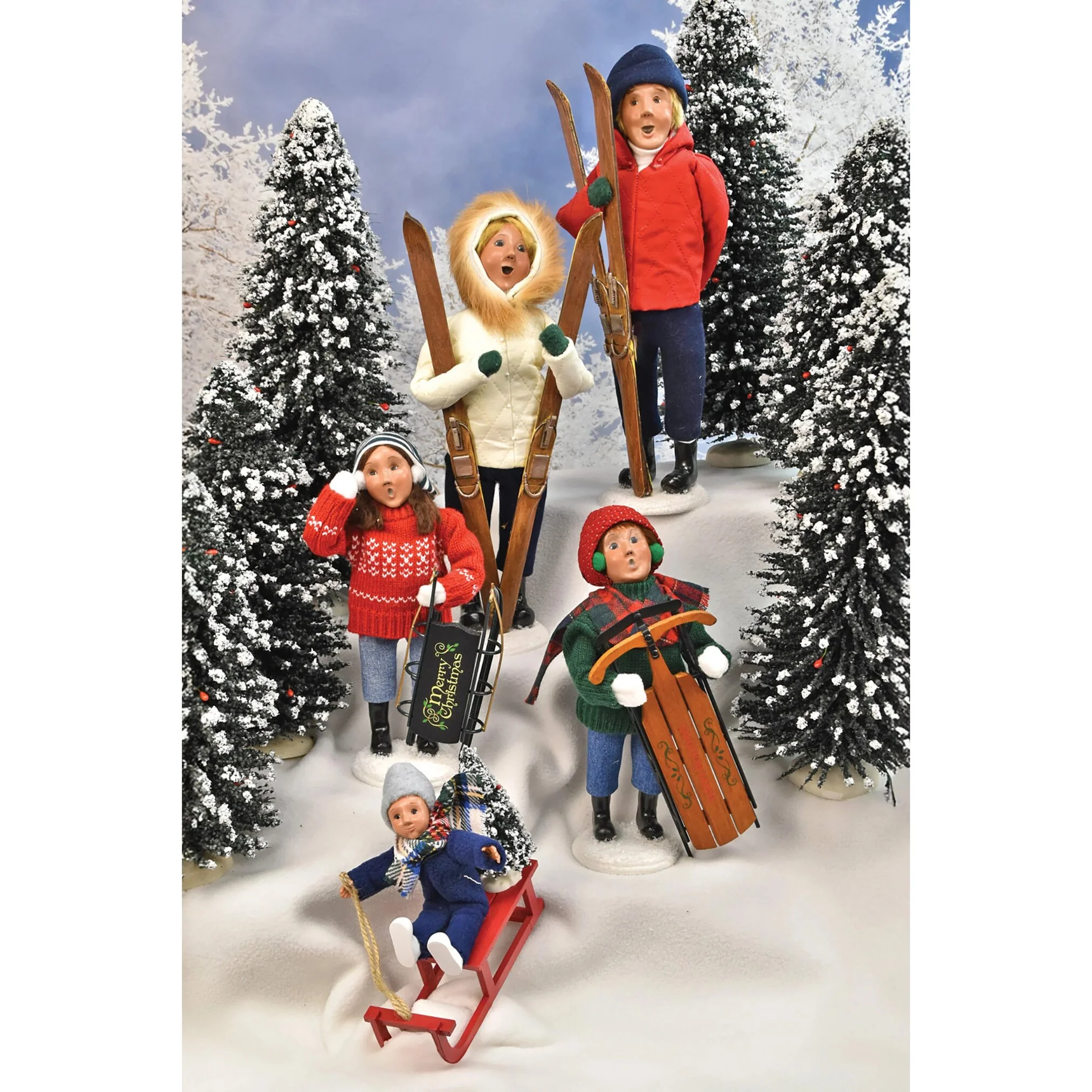 Sledding Girl Caroler Figurine, 10" - Image 7