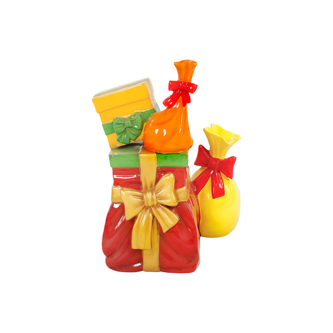 Small Fiberglass Christmas Gift Stack, 35"