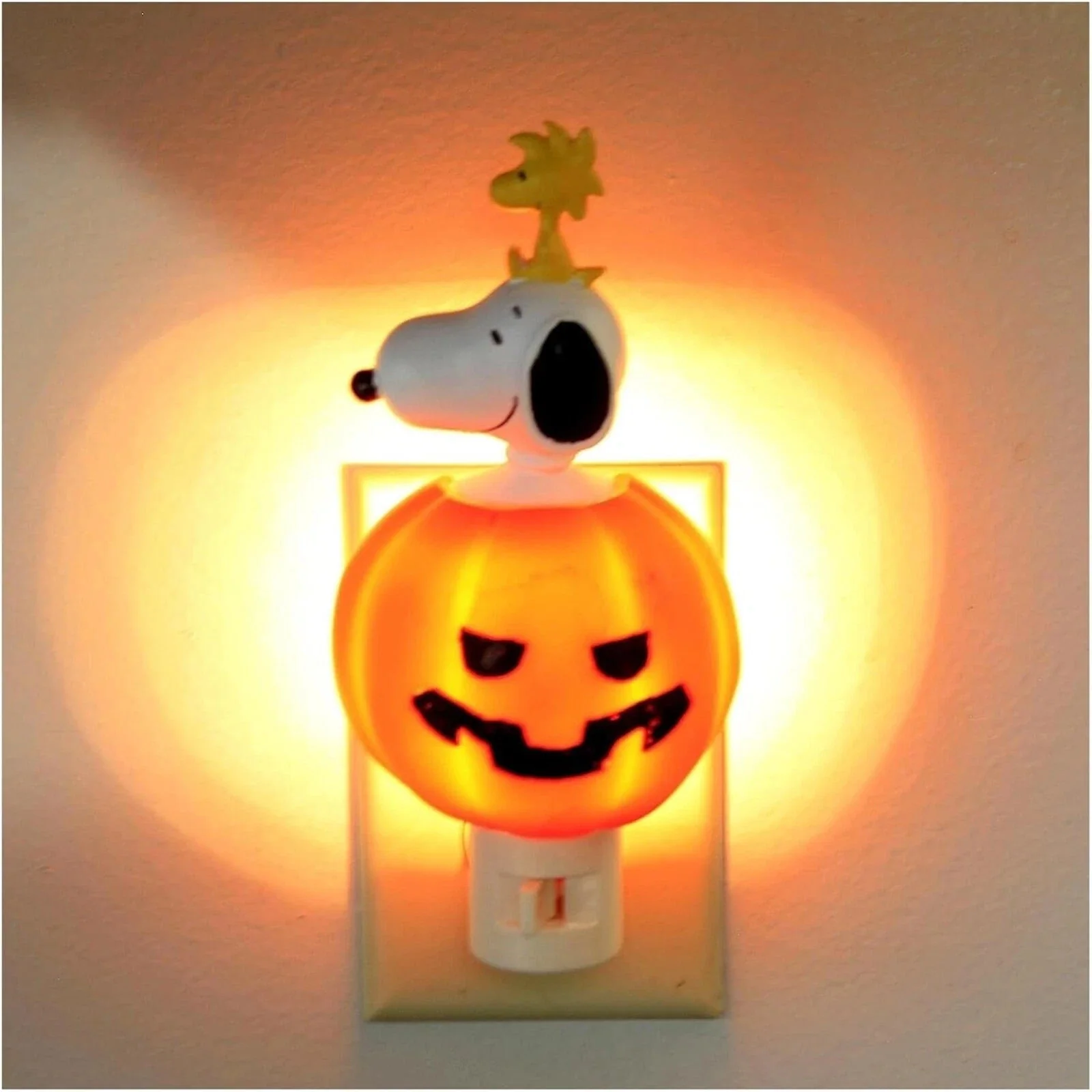 Snoopy in Jack O'Lantern w/ Woodstock Night Light, 7" - Image 2