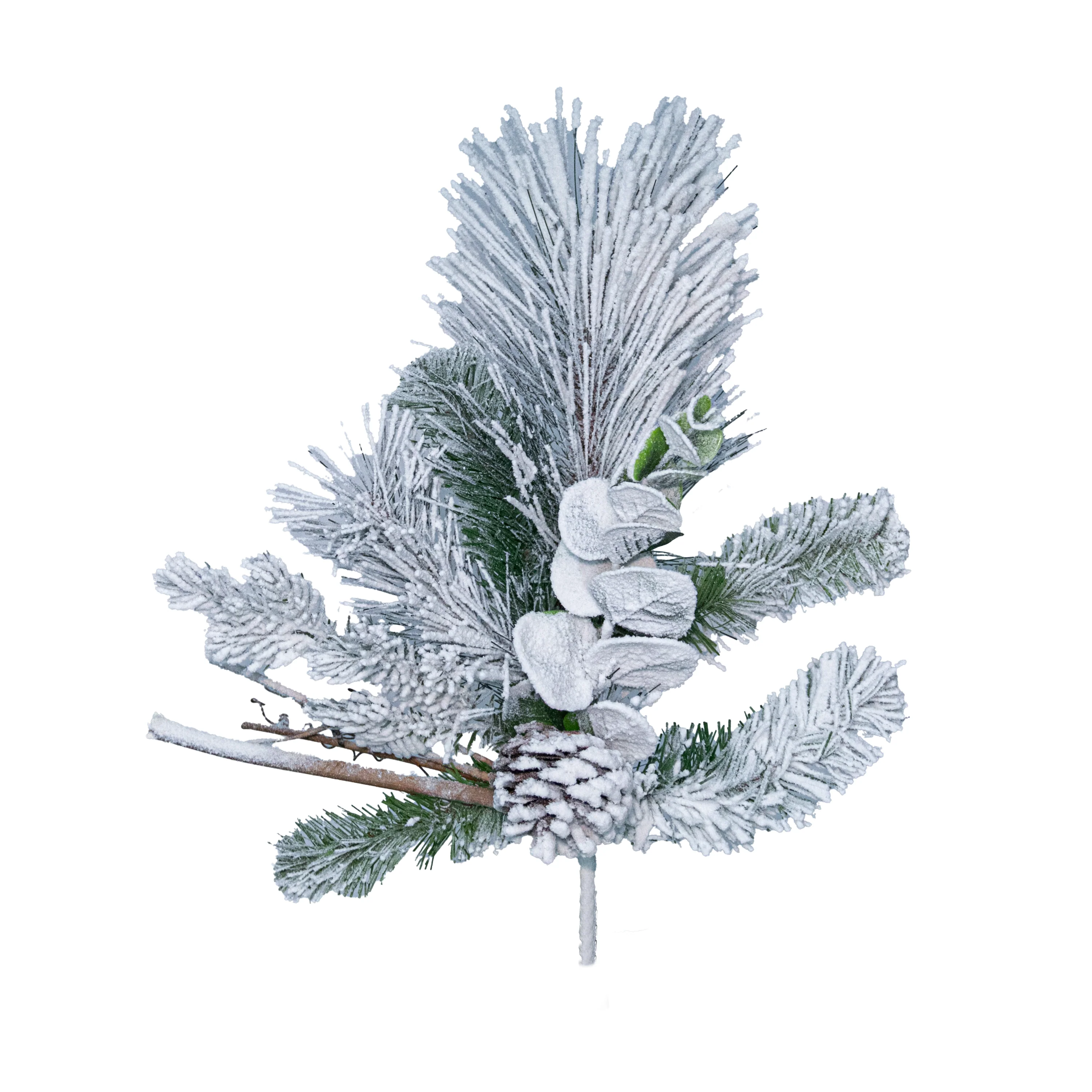 Snow Pine, Eucalyptus & Pinecone Pick, 16.5"