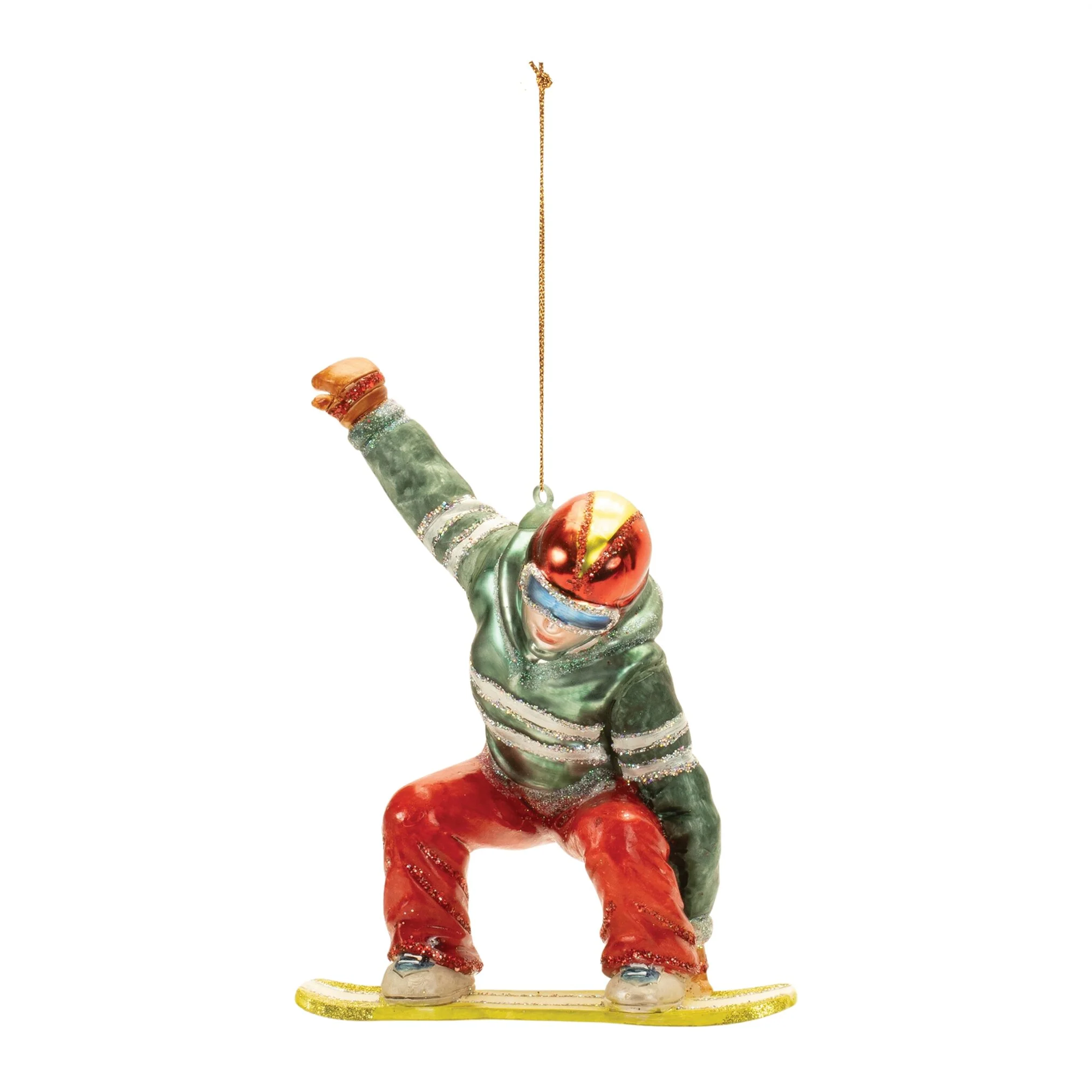 Glass Snowboarder Ornament, 6" - Image 2