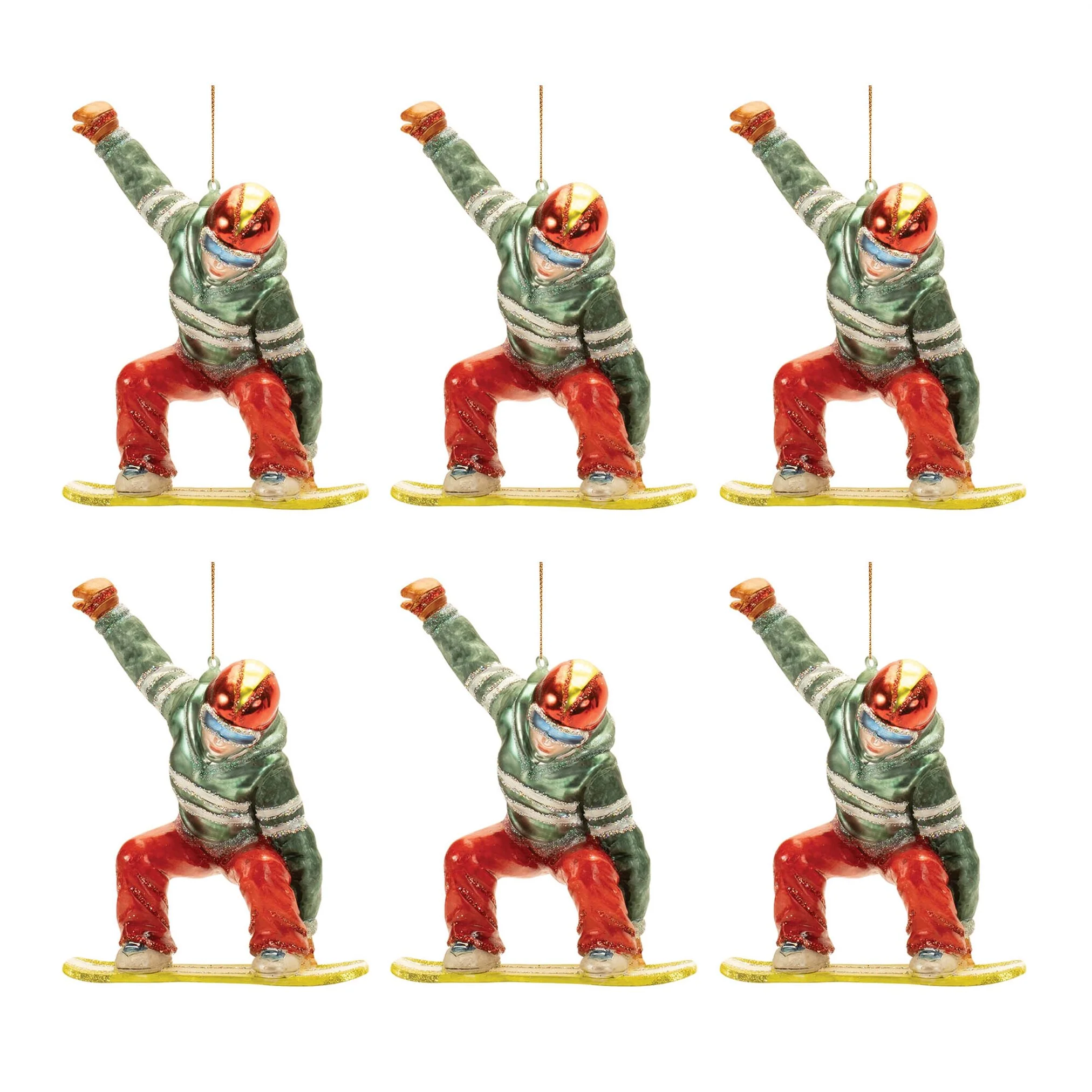 Glass Snowboarder Ornament, 6" - Image 3