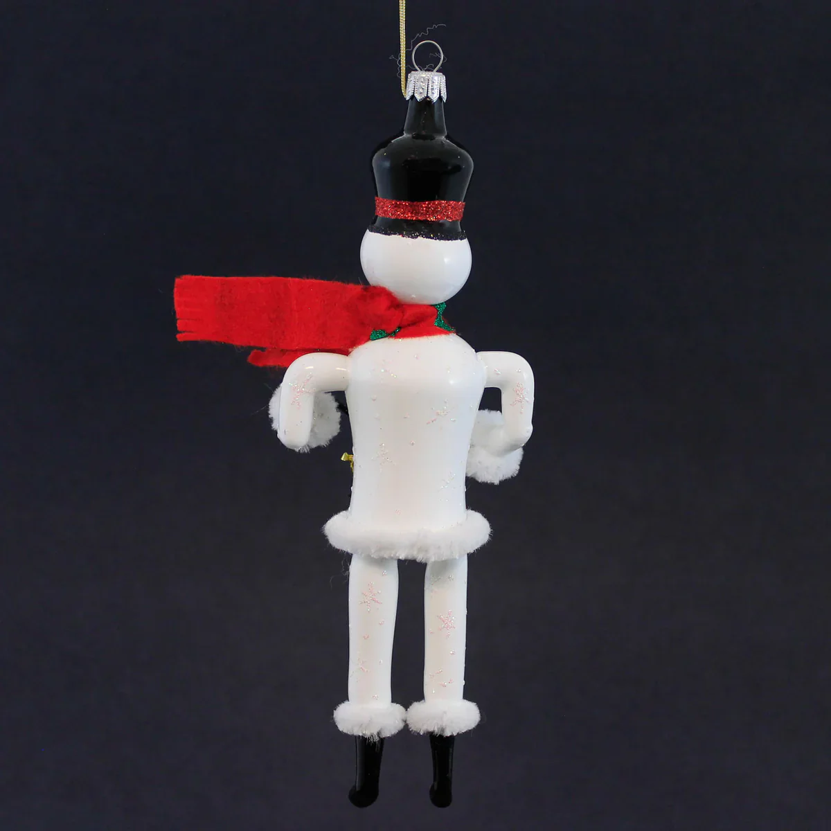 Snowman Nutcracker Glass Ornament, 8.25" - Image 3