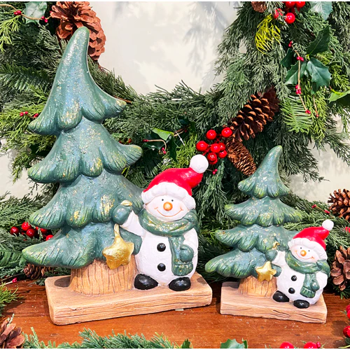 Snowman & Tree, 11 - 15" (Set of 2)