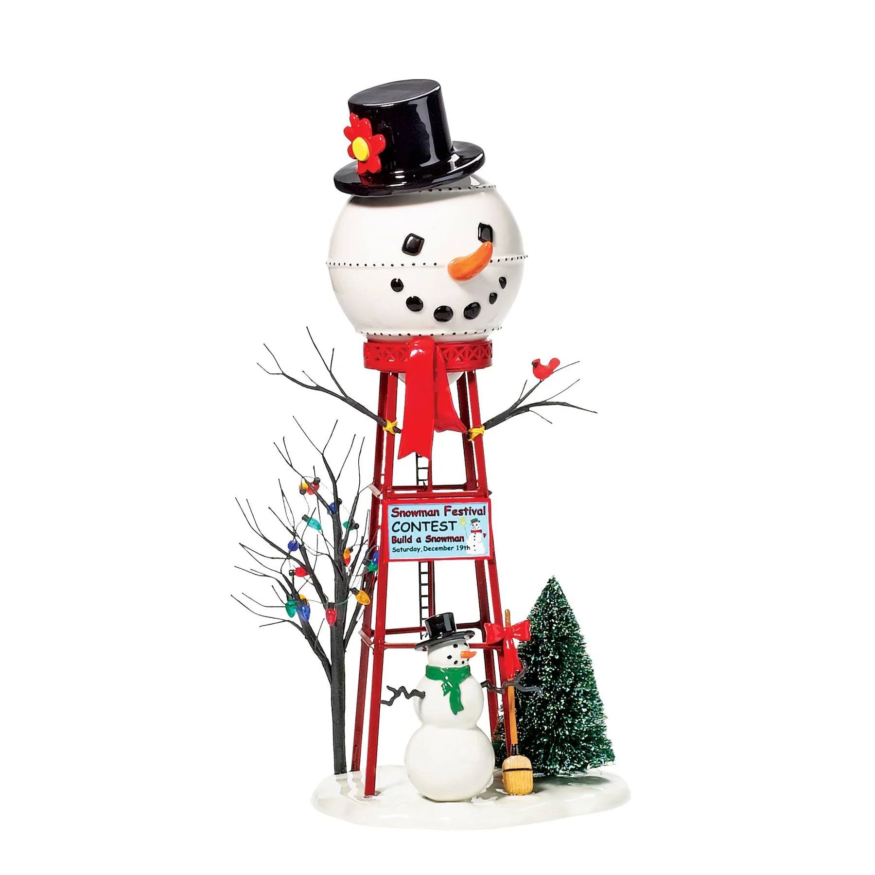 Christmas Village Accessories - Snowman Watertower Figurine