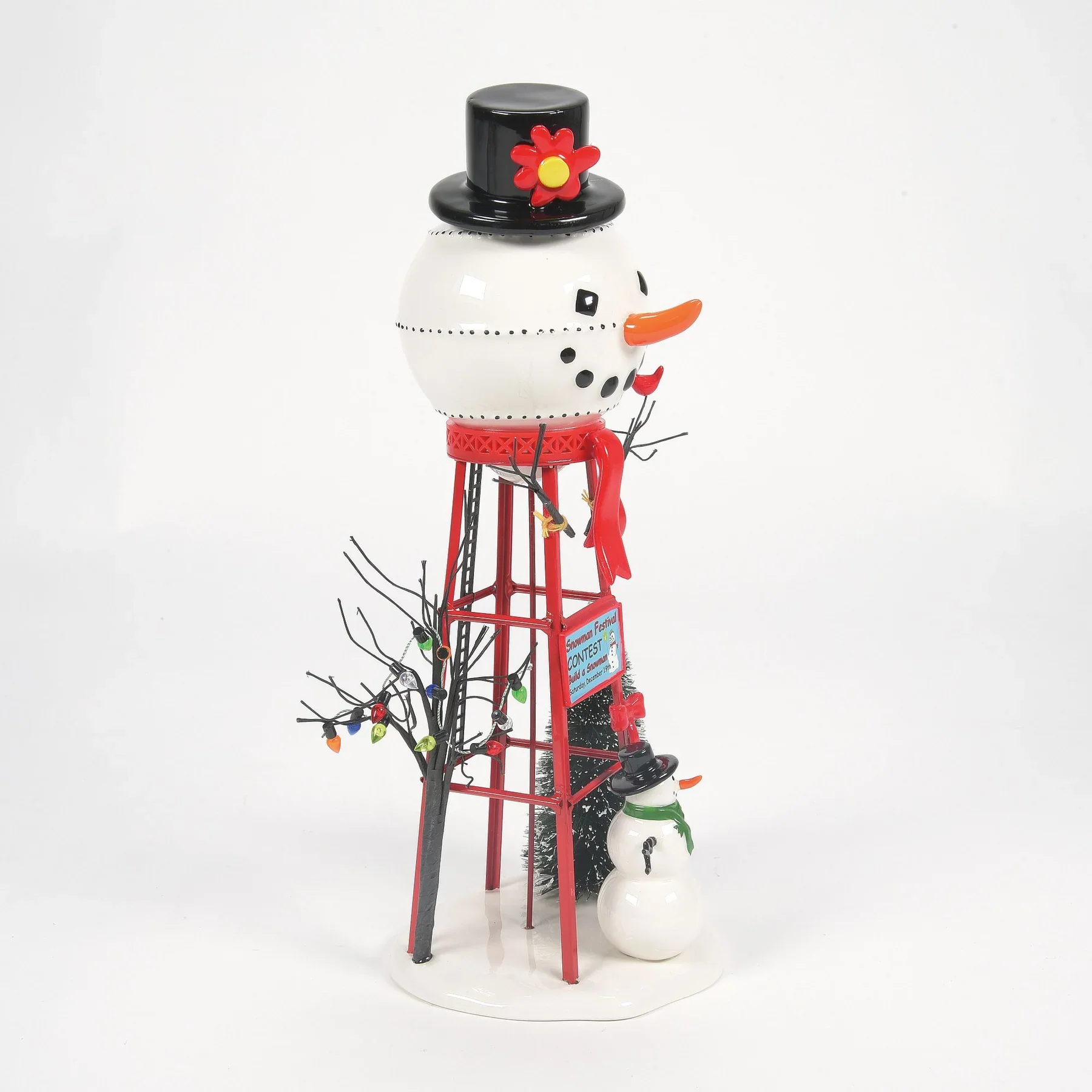 Christmas Village Accessories - Snowman Watertower Figurine - Image 4