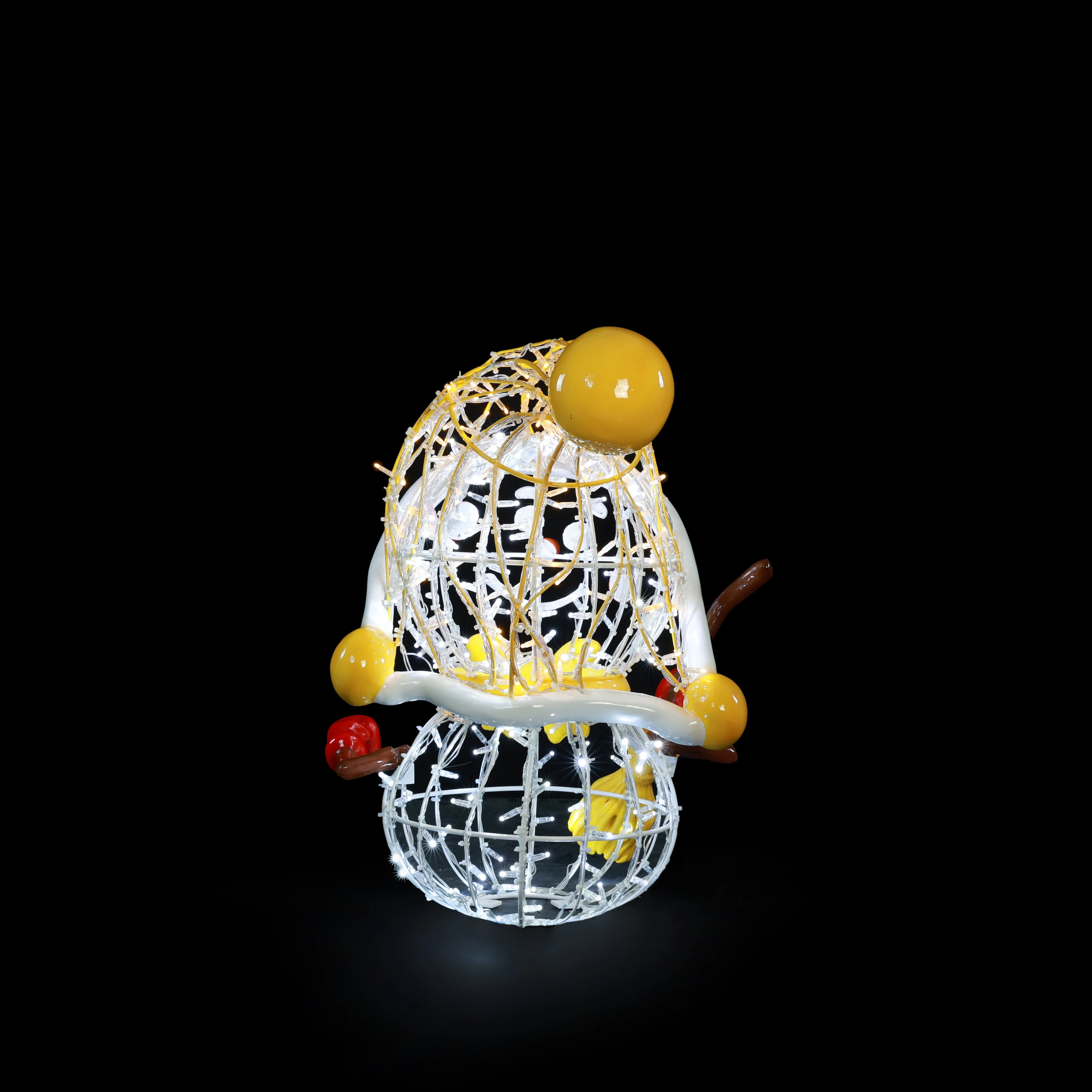 Large Sofia Snowy Figure, LED Lit w/Fiberglass (Warm White/White), 31" - Image 3