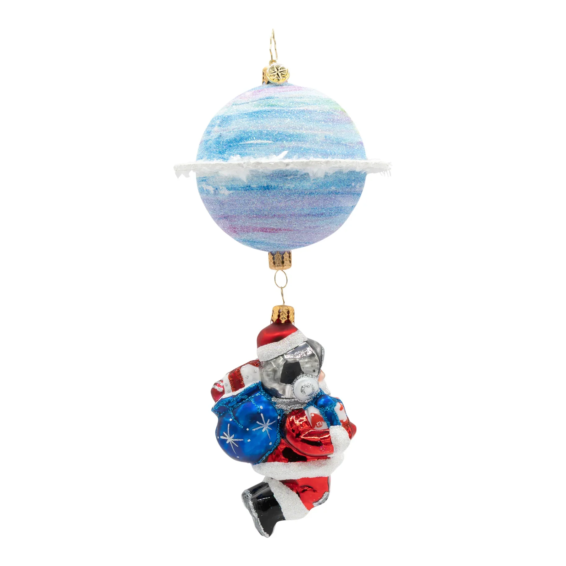 Space Nick Santa Glass Ornament, 8.25" - Image 4