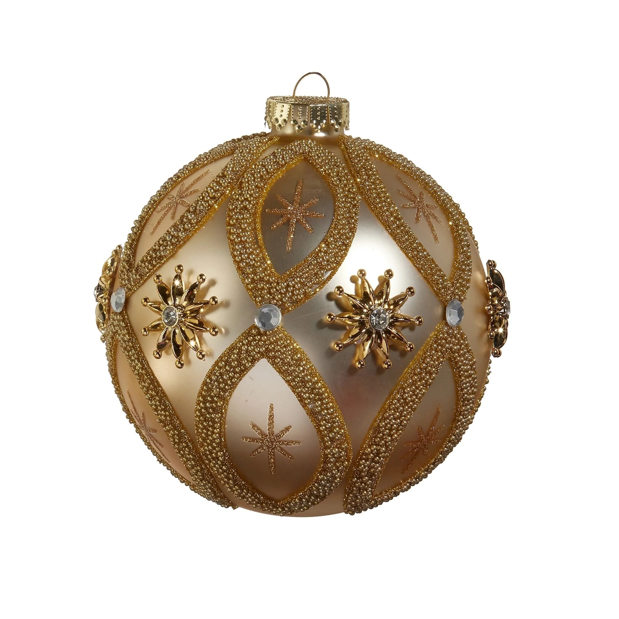Star and Jewel Glass Ball Ornament, 5" (2 styles - sold individually) - Image 3