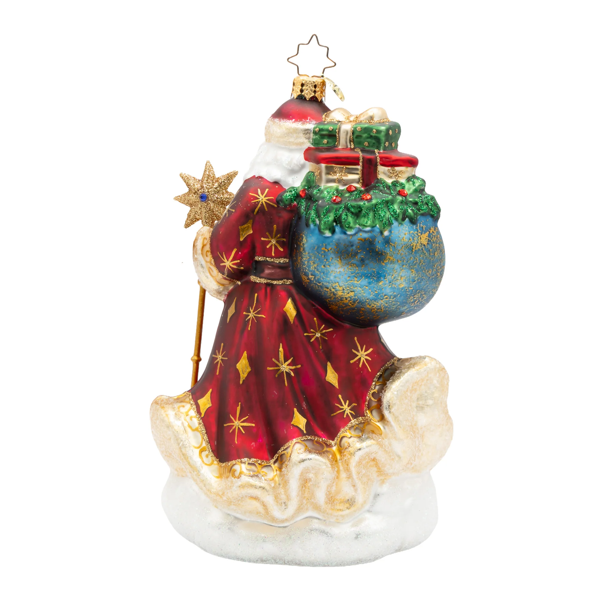 Starlight Keepsake Santa Glass Ornament, 7.25" - Image 3