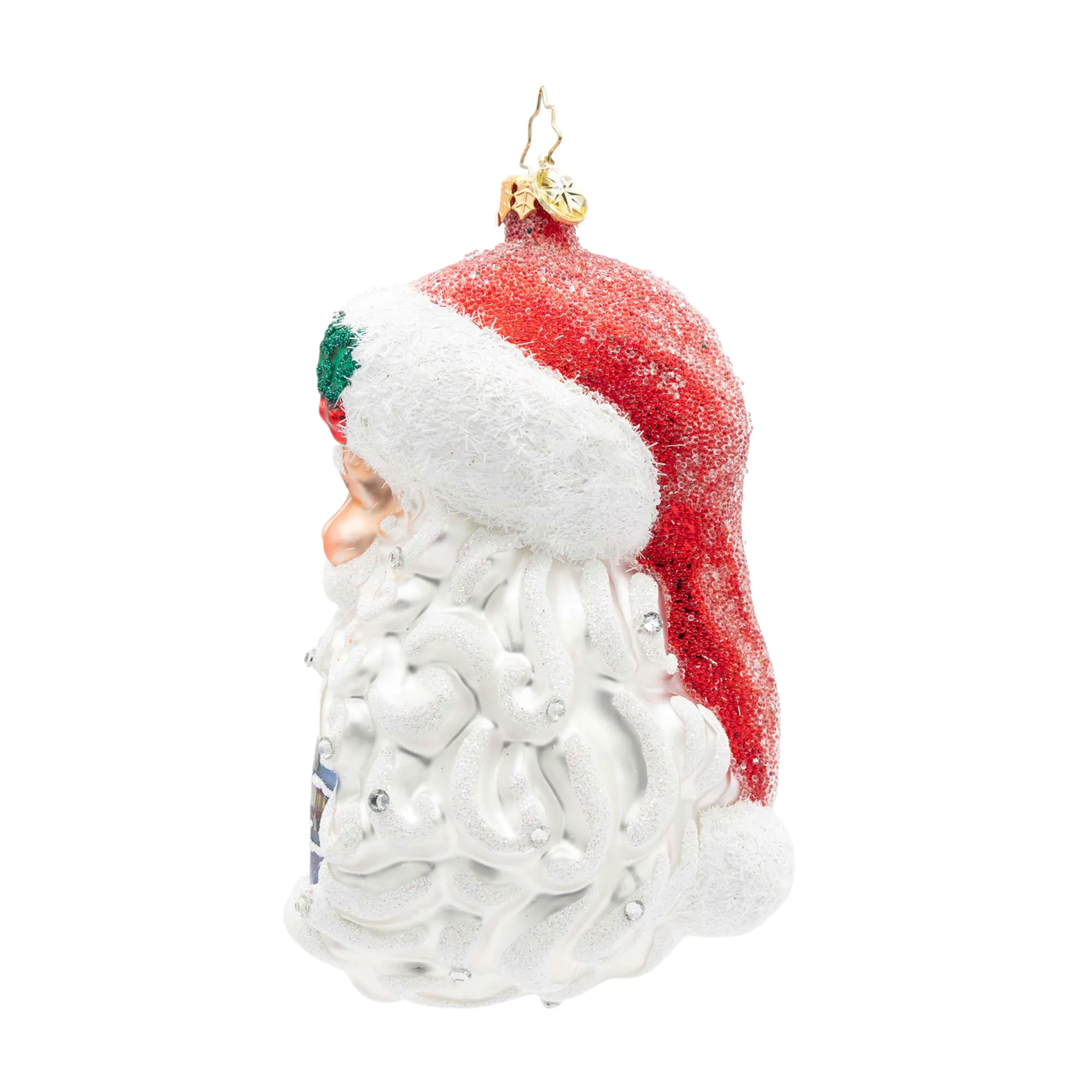 Starry Saint Nick Santa Glass Ornament, 5.5" - Image 3