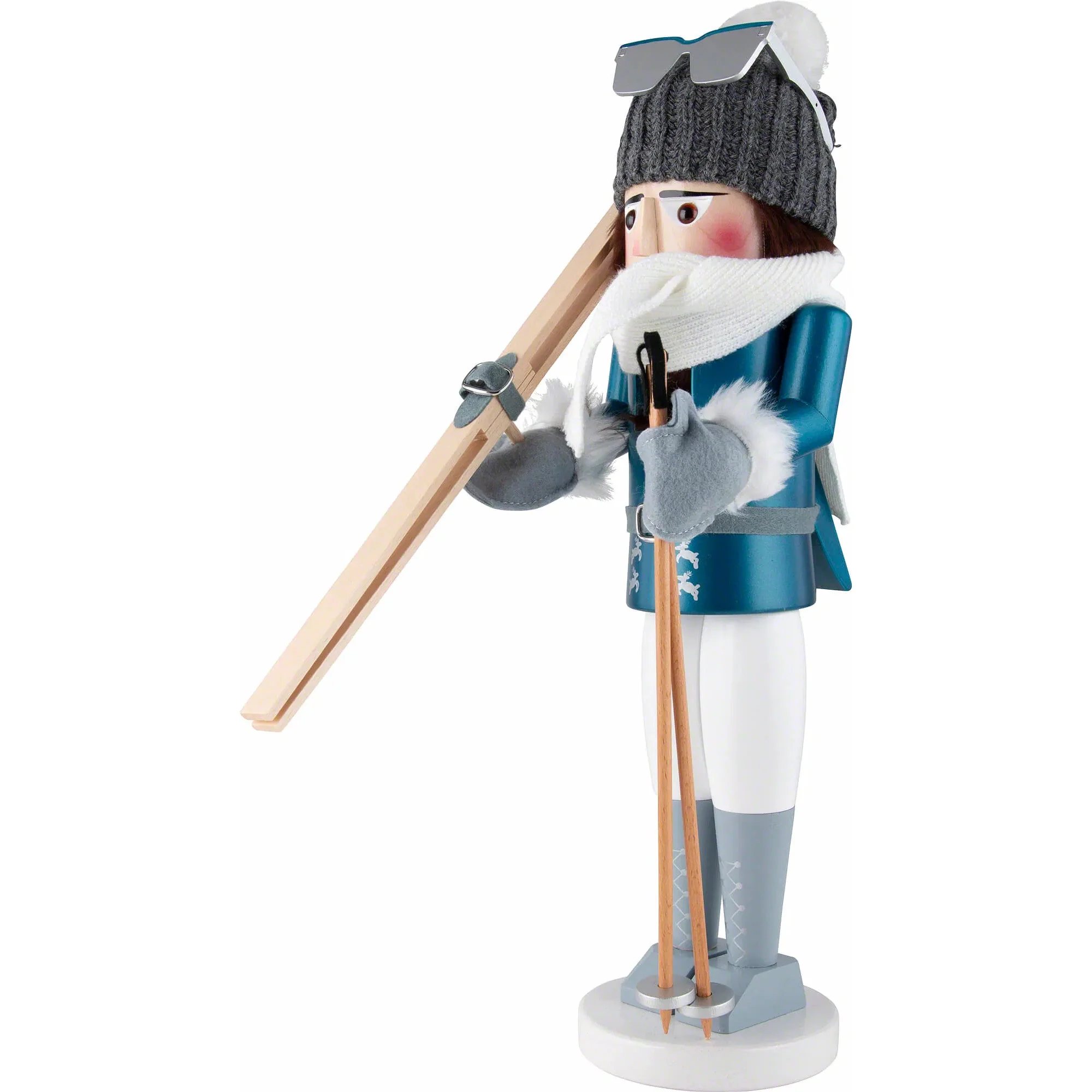 Steinbach Wooden Nutcracker Figurine, Skiing Powder King, 18.5" - Image 3