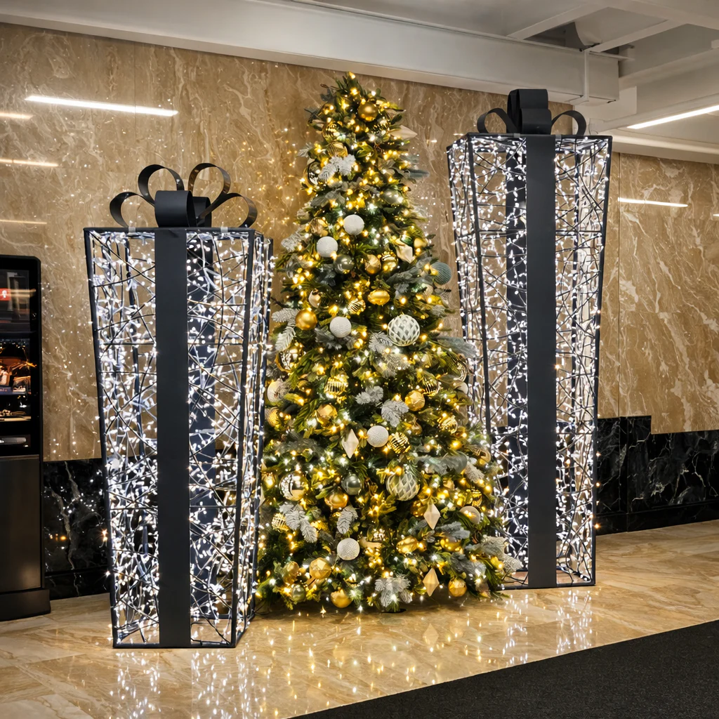 Large Struct Present, LED Lit (Gunmetal/Cold White), 7'9" - Image 2