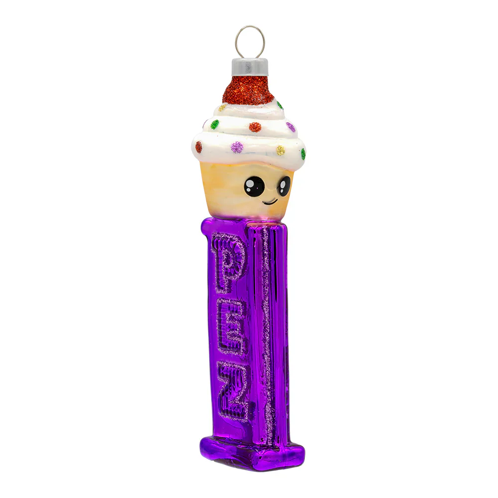 Sweet Cupcake PEZ© Dispenser Glass Ornament - Image 2