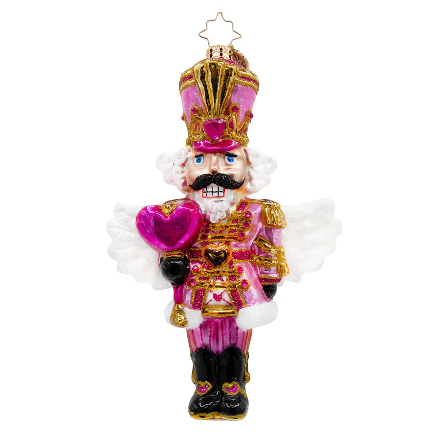 Sweetheart Nutcracker Glass Ornament, 6.5" - Image 2