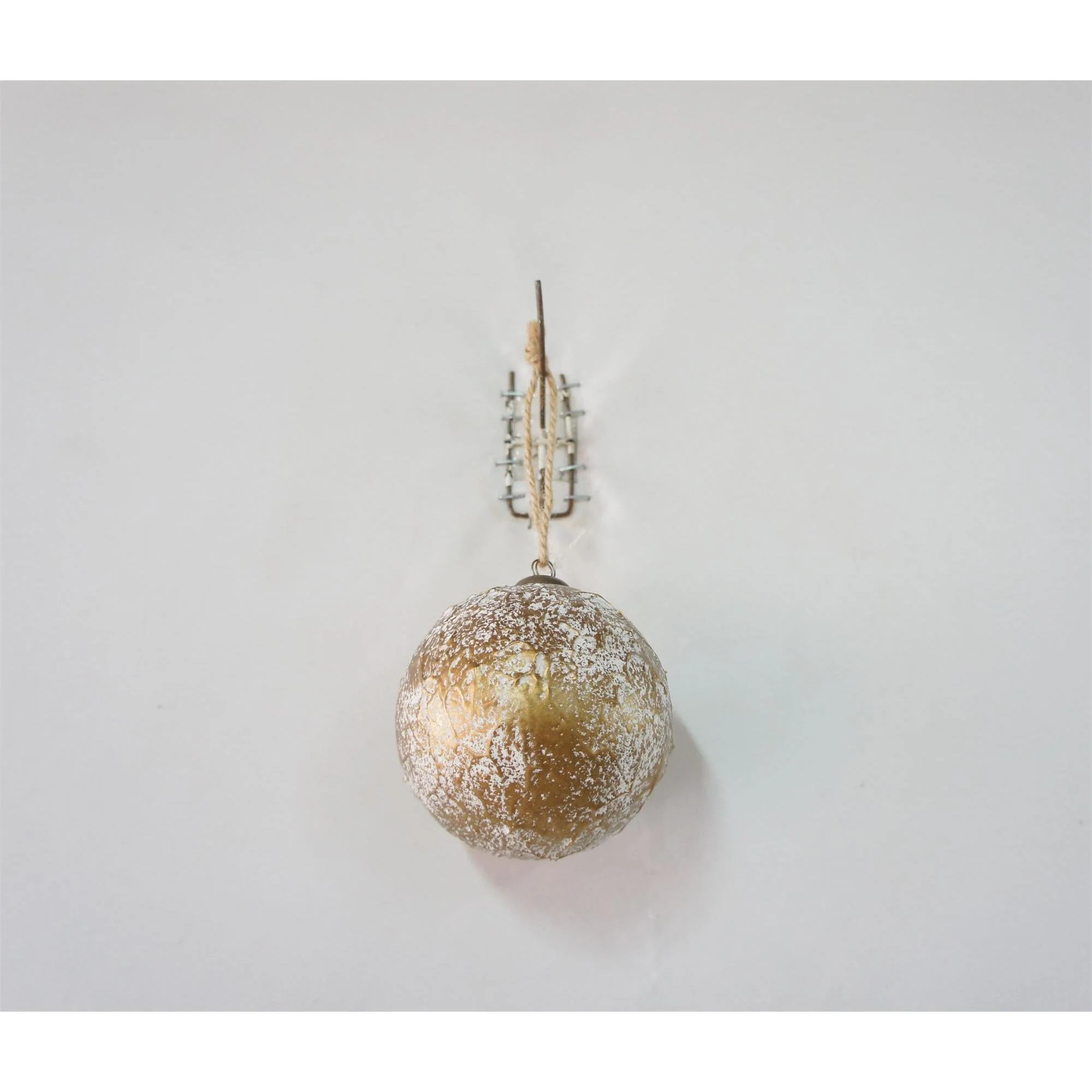 Textured Ball Hanging Ornament, 4" (Antique Gold)
