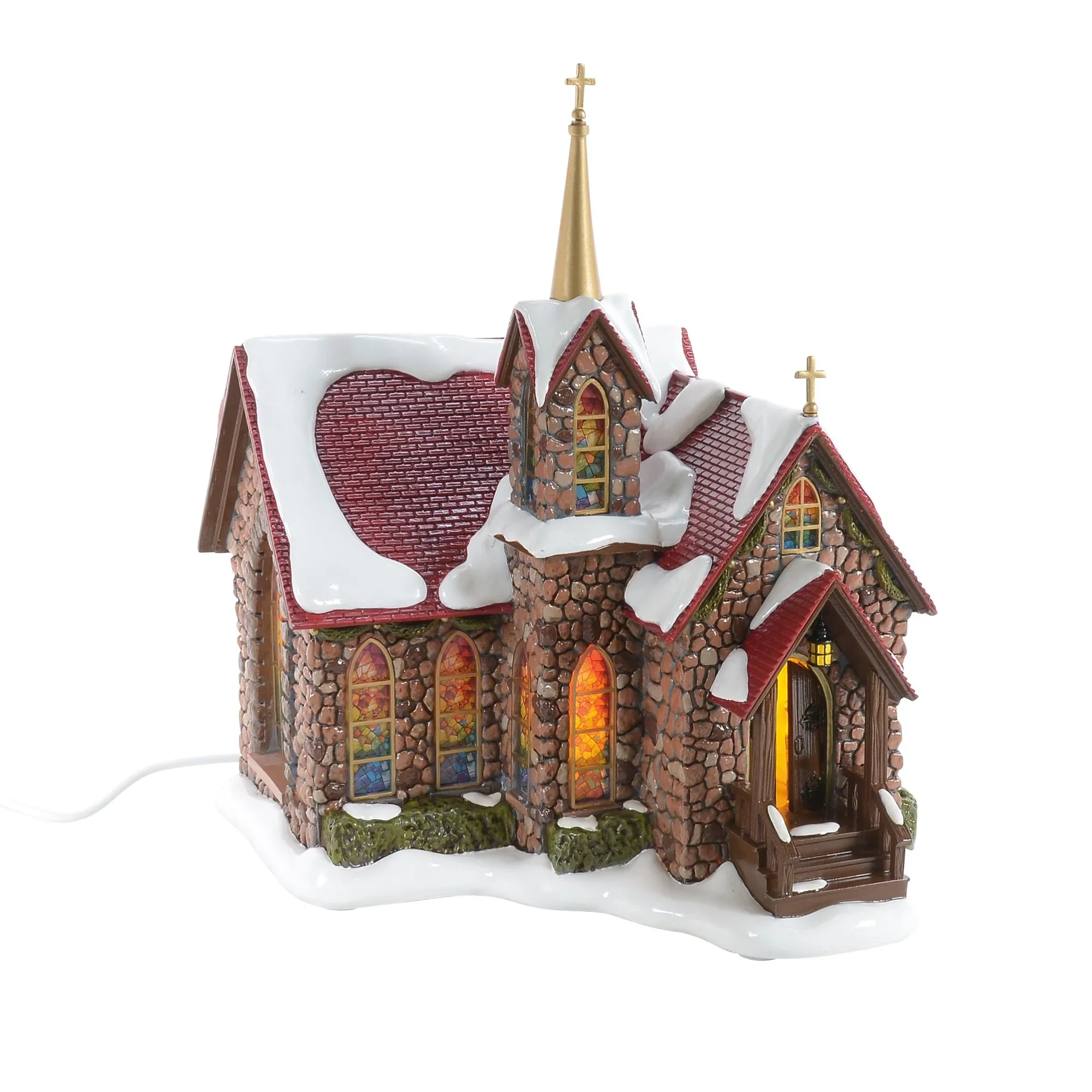 The Original Snow Village - 50th Chapel Of Abundant Grace Figurine, 10.5"