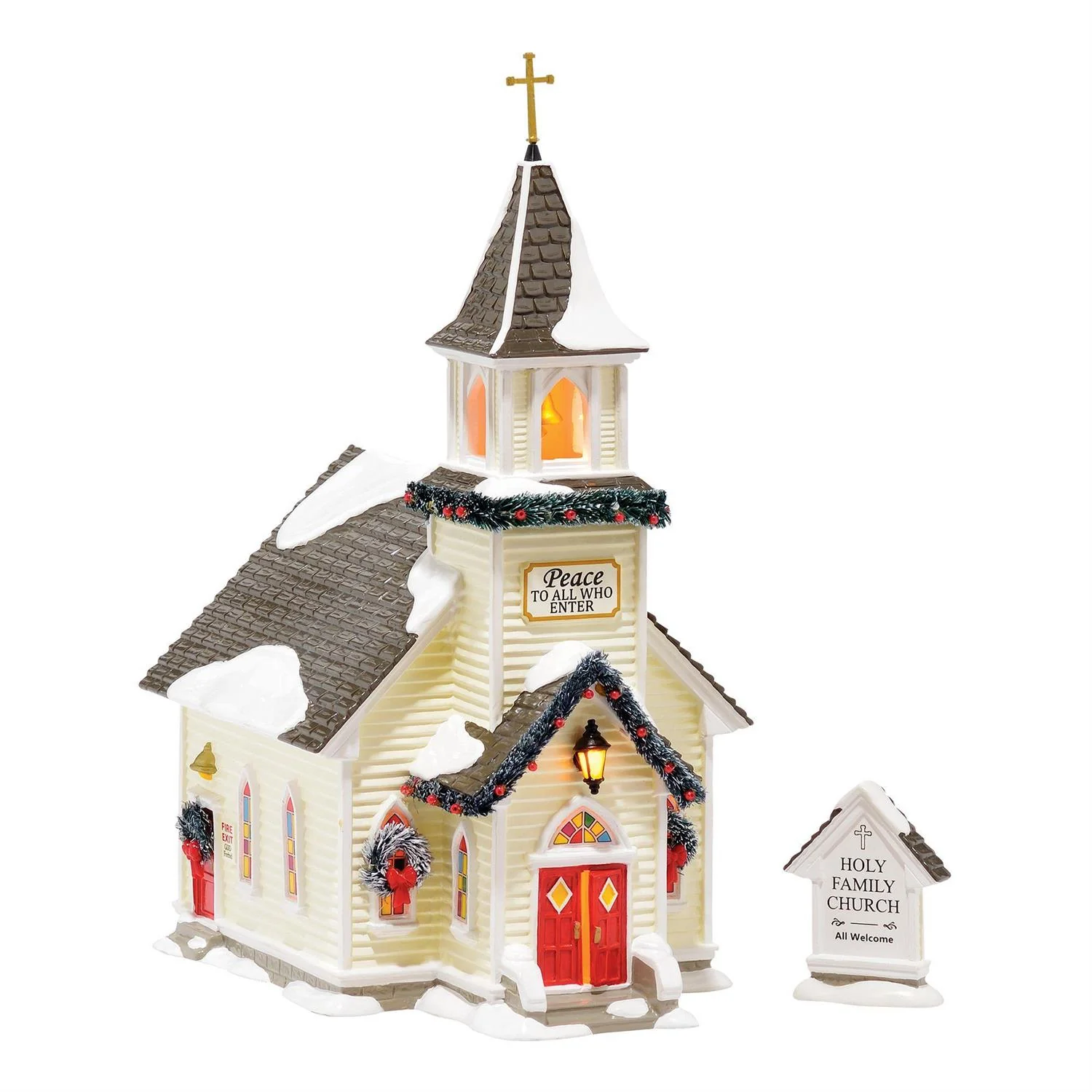 The Original Snow Village - Holy Family Church (Set of 2) Figurine