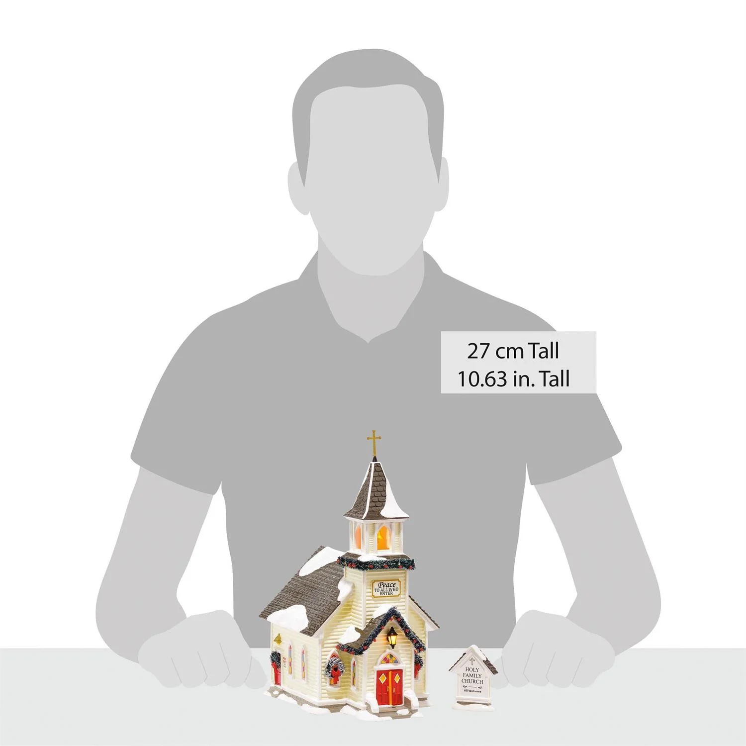 The Original Snow Village - Holy Family Church (Set of 2) Figurine - Image 5
