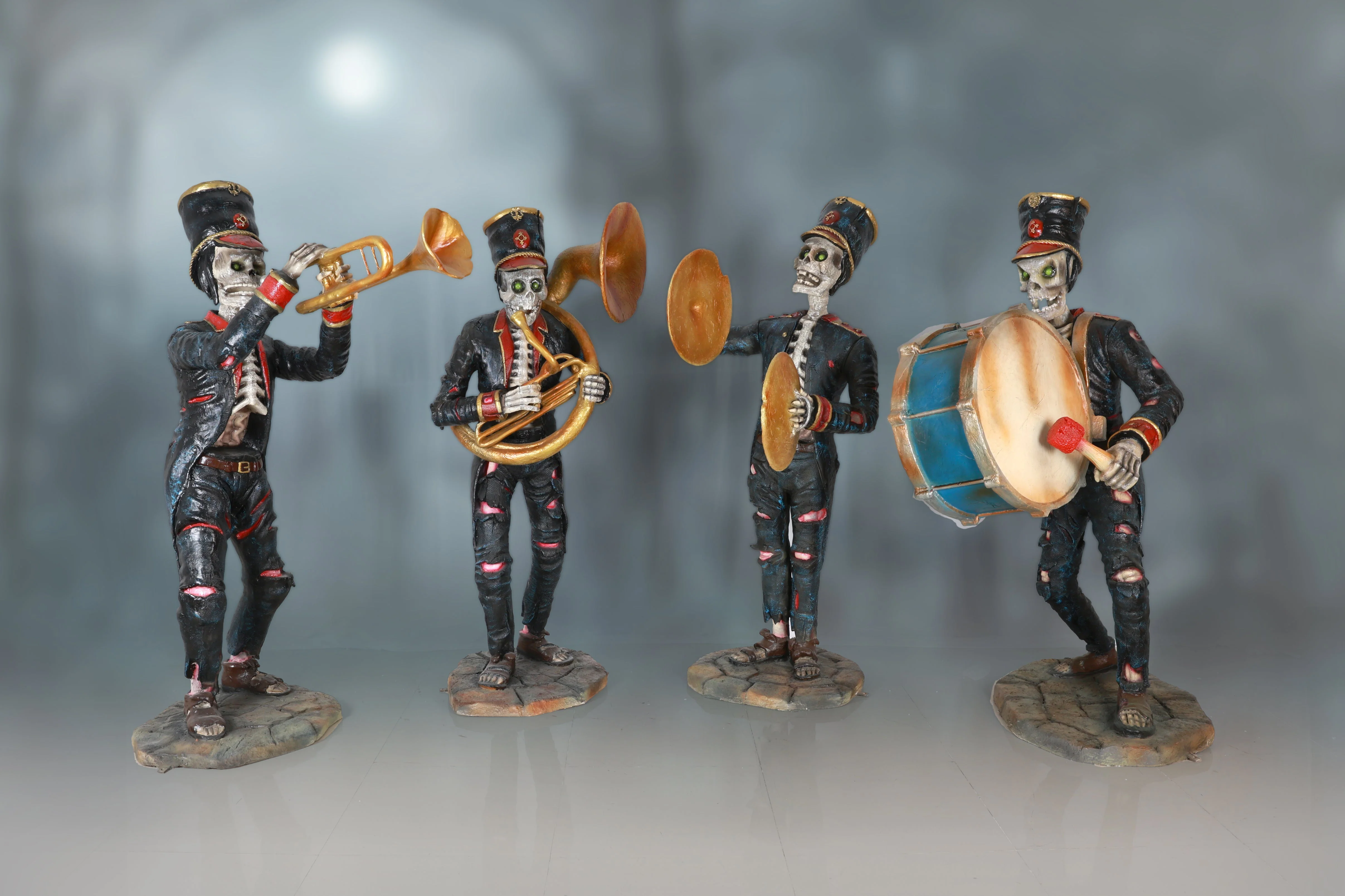 Lifesize Fiberglass The Undead Horn Player Figure, 67" - Image 6