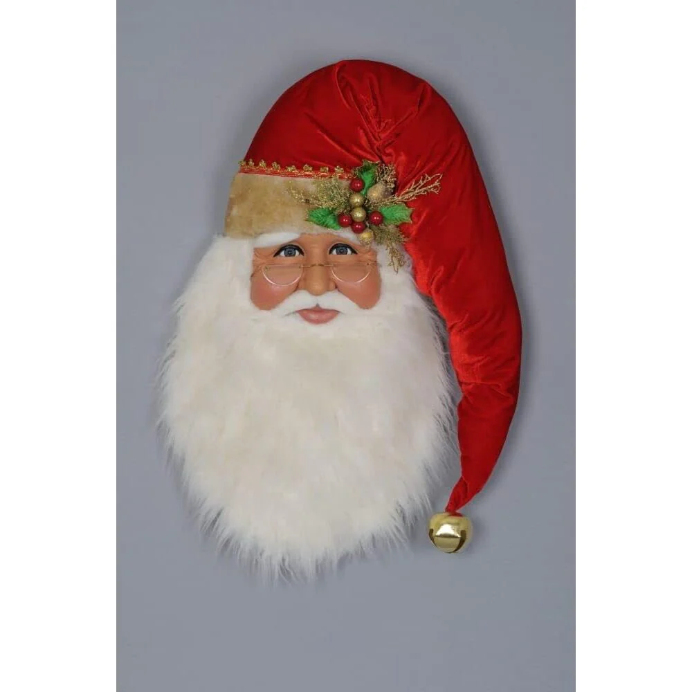 Traditional Santa Head Large Figurine, 30"