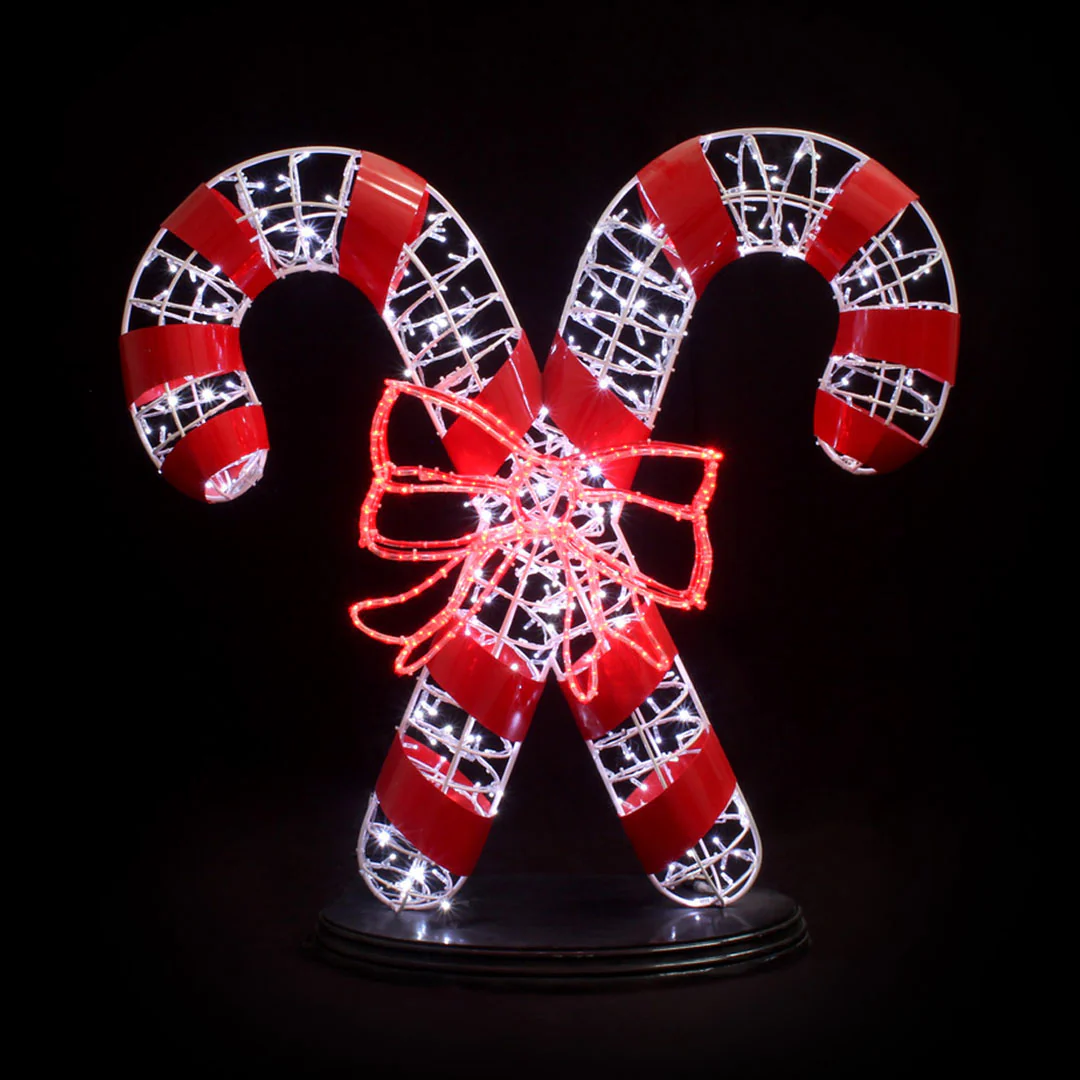Large LED Lit Twisted Candy Cane Decoration, 67"