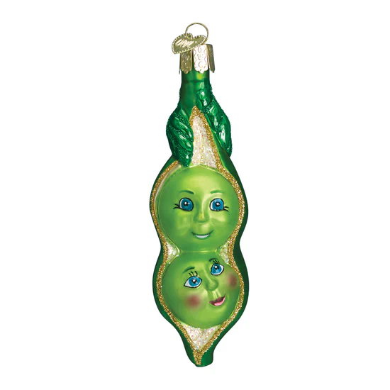 Two Peas In A Pod Ornament, 4.5" - Image 2