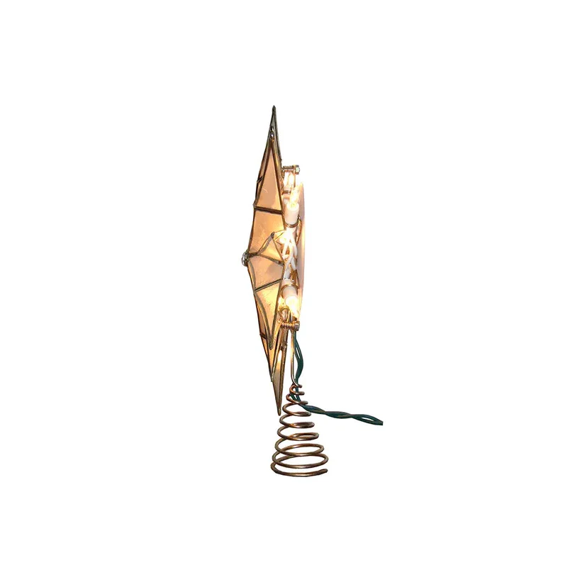 UL 10-Light Capiz Star With Center Gem Treetop, 10.24" - Image 5