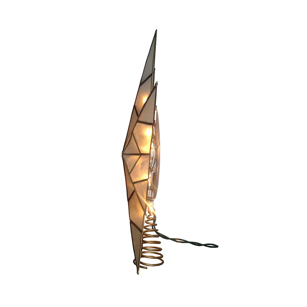 UL 10L 8-Point Capiz Gold Star Treetop, 14" - Image 4