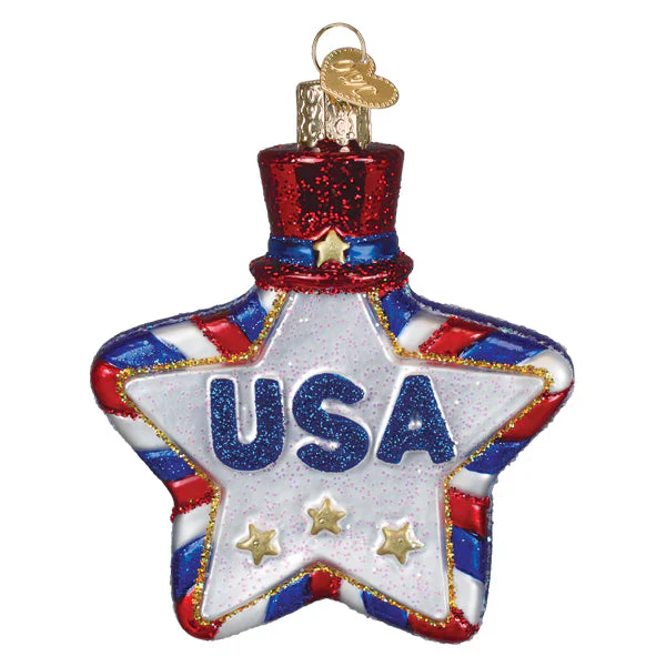 USA Star Ornament, 4" - Image 2