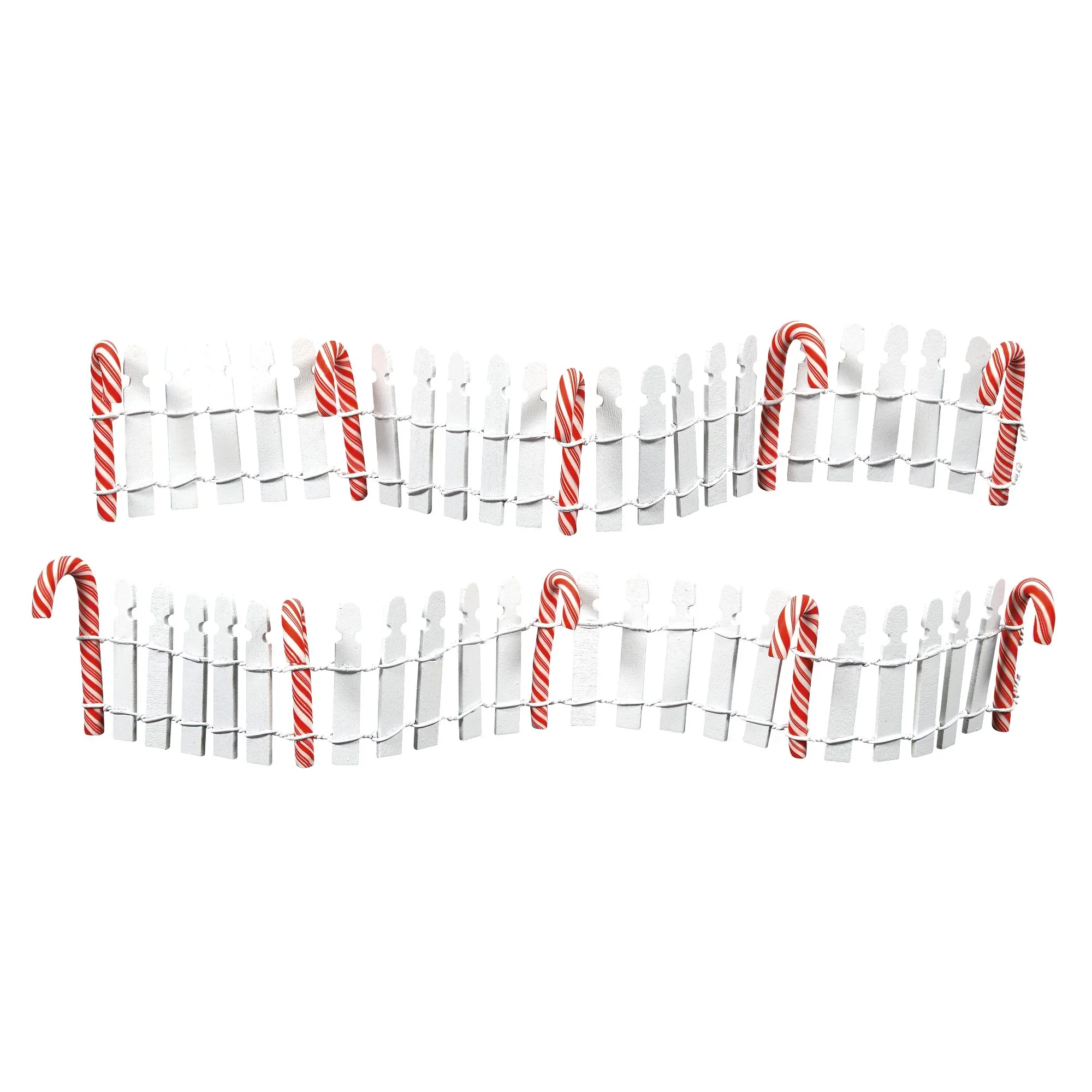 Village Accessories - Delicious Candy Cane Fence, 1.9"