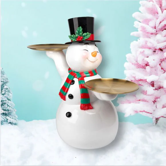 Vintage Snowman W/ Serving Trays, 24"