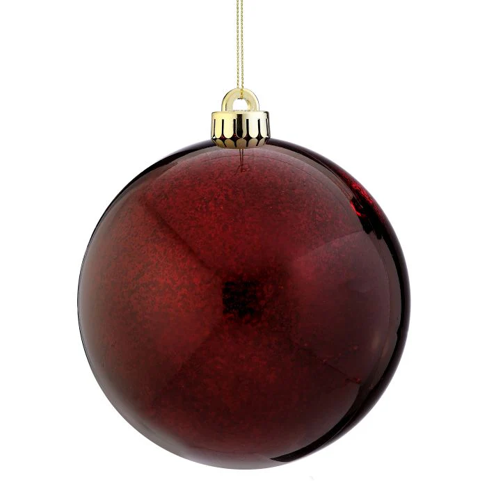 VP Mercury Ball Ornament, 5.5" (Set of 2) (Burgundy)