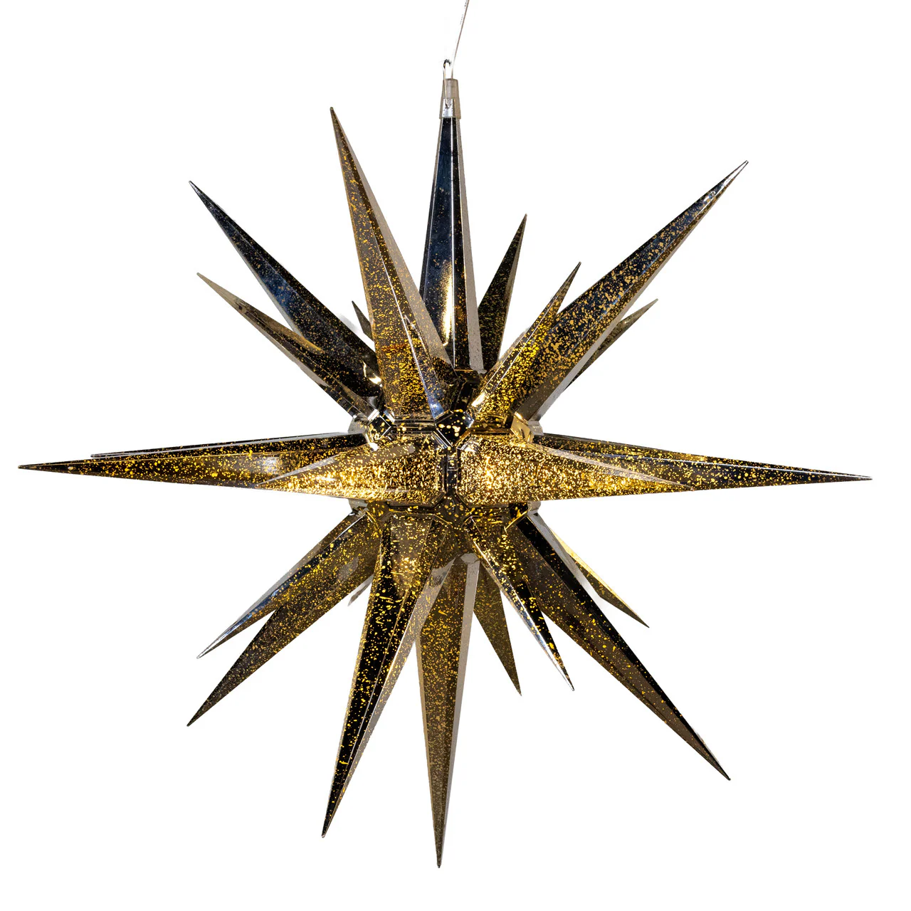 Warm White LED Silver Crackle Moravian Star, 24" - Image 3