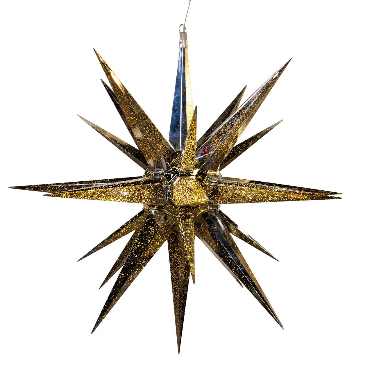 Warm White LED Silver Crackle Moravian Star, 24" - Image 4