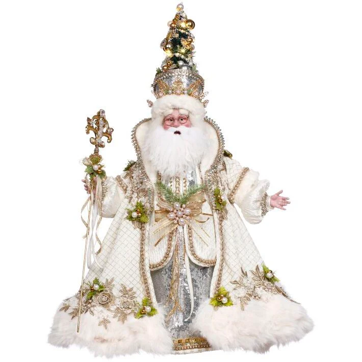 White Christmas Santa Figurine, 30"