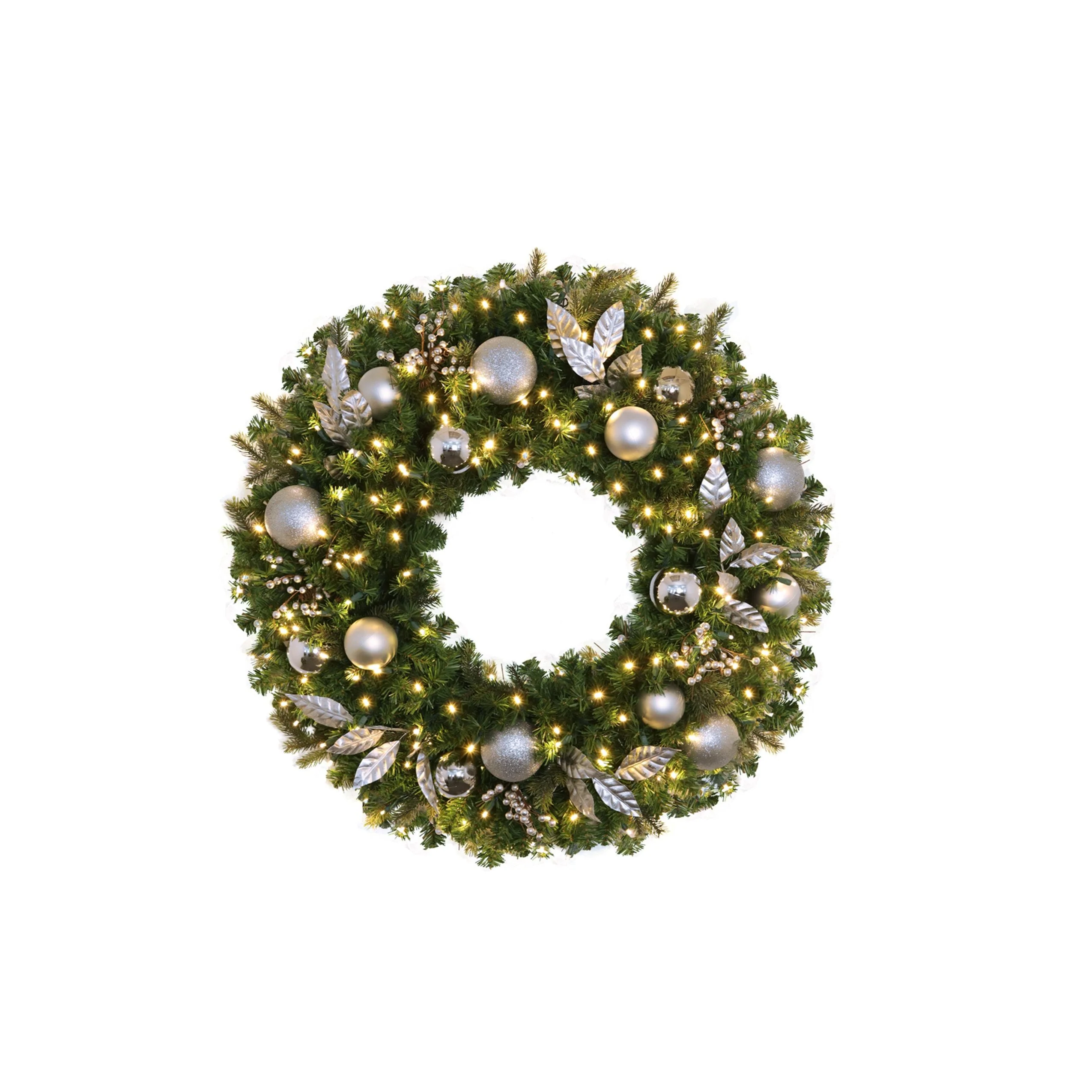Pre-Decorated Mixed Pine Artificial Christmas Wreath, LED Lit (Warm White), 2ft to 5ft - Image 10